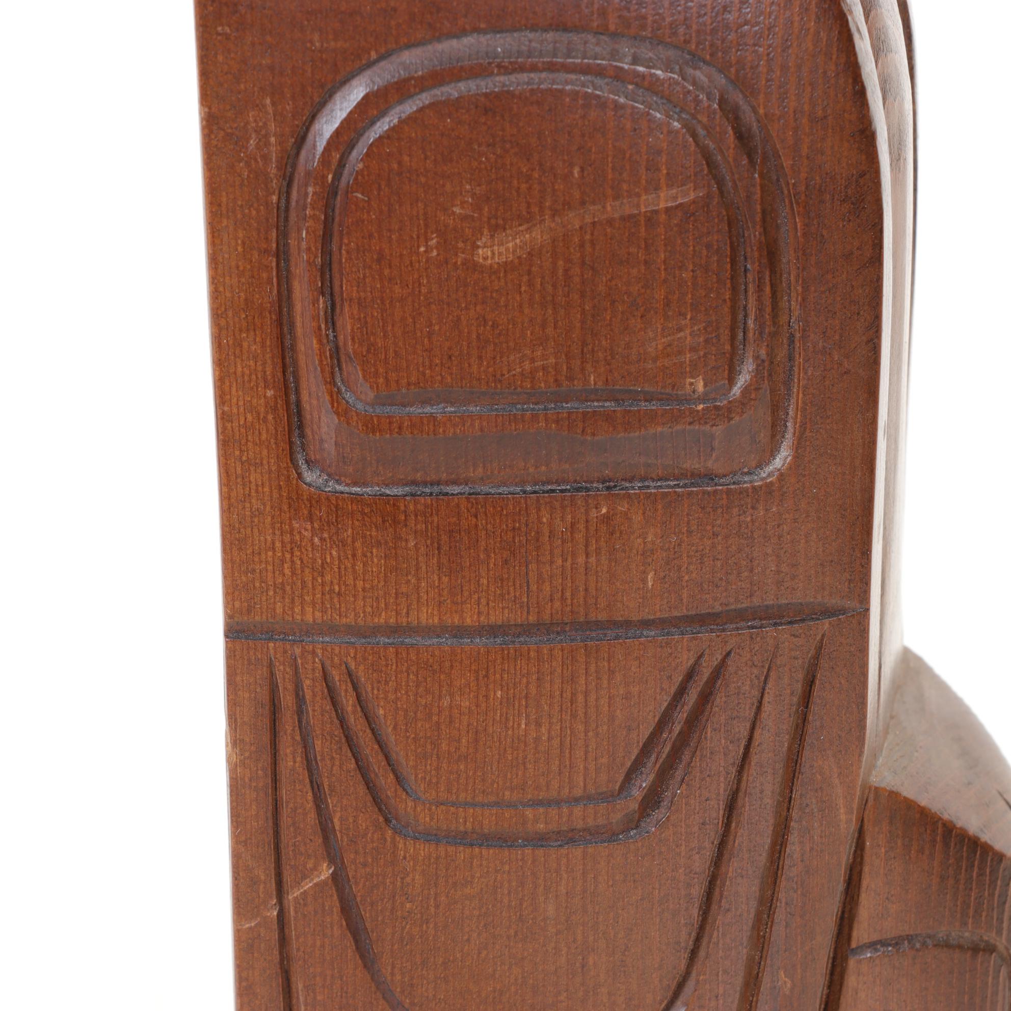 Darren Yelton Canadian First Nations Carved Wood Bald Eagle Totem, 1996
