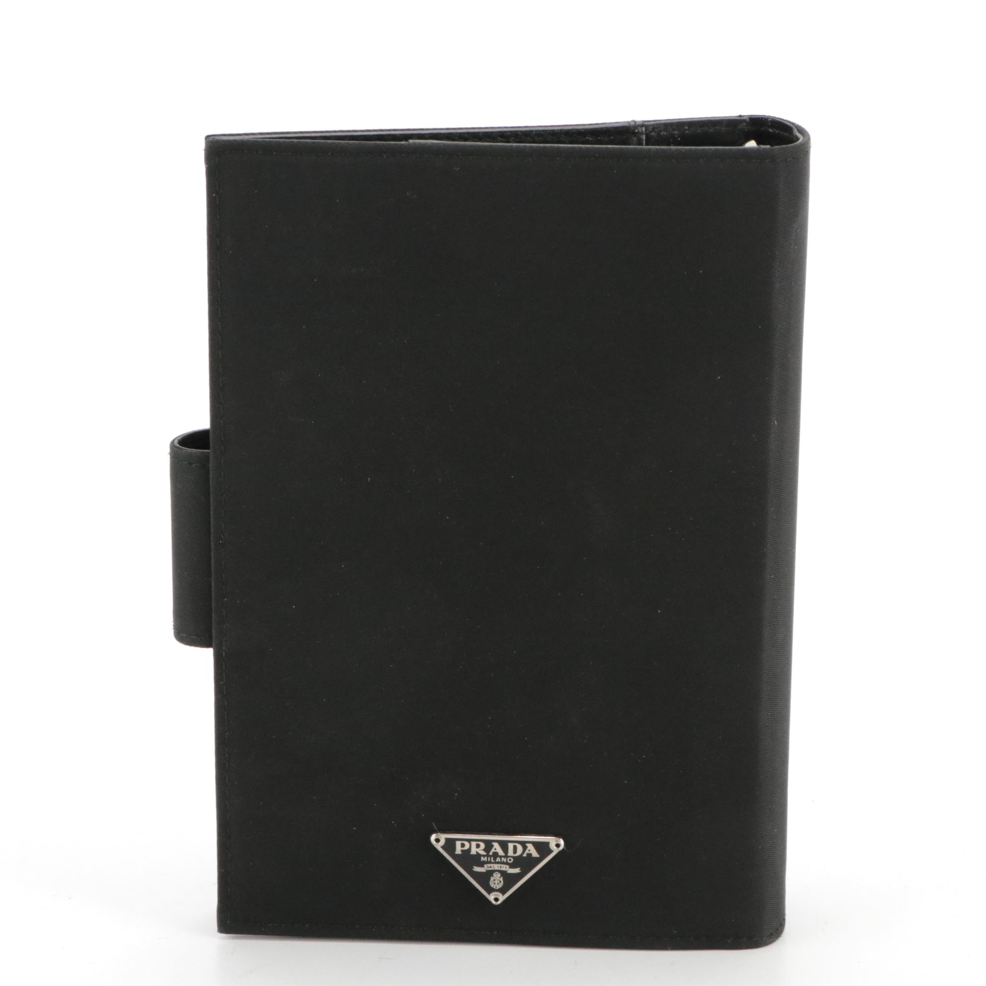 Prada Black Nylon and Leather Agenda Cover