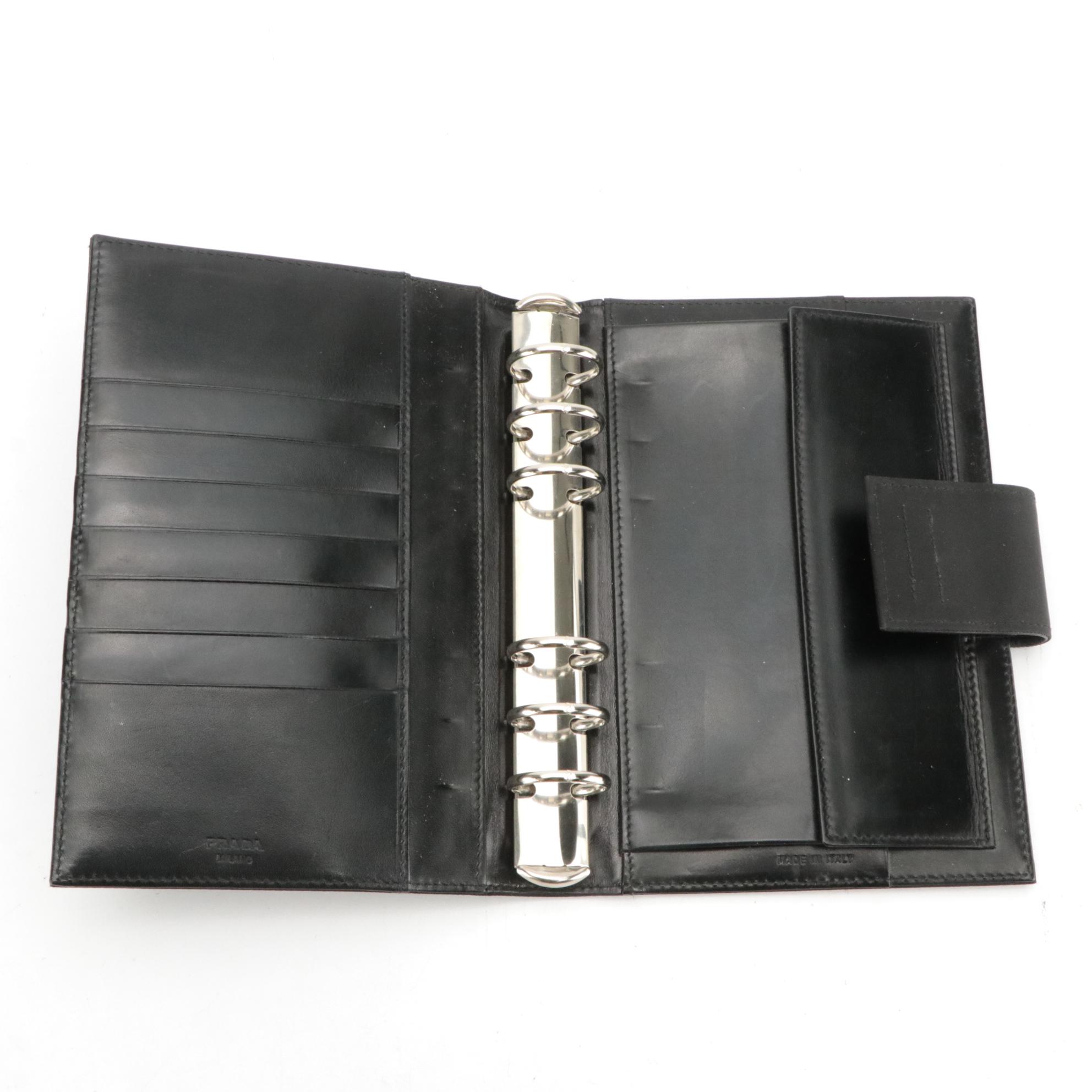Prada Black Nylon and Leather Agenda Cover
