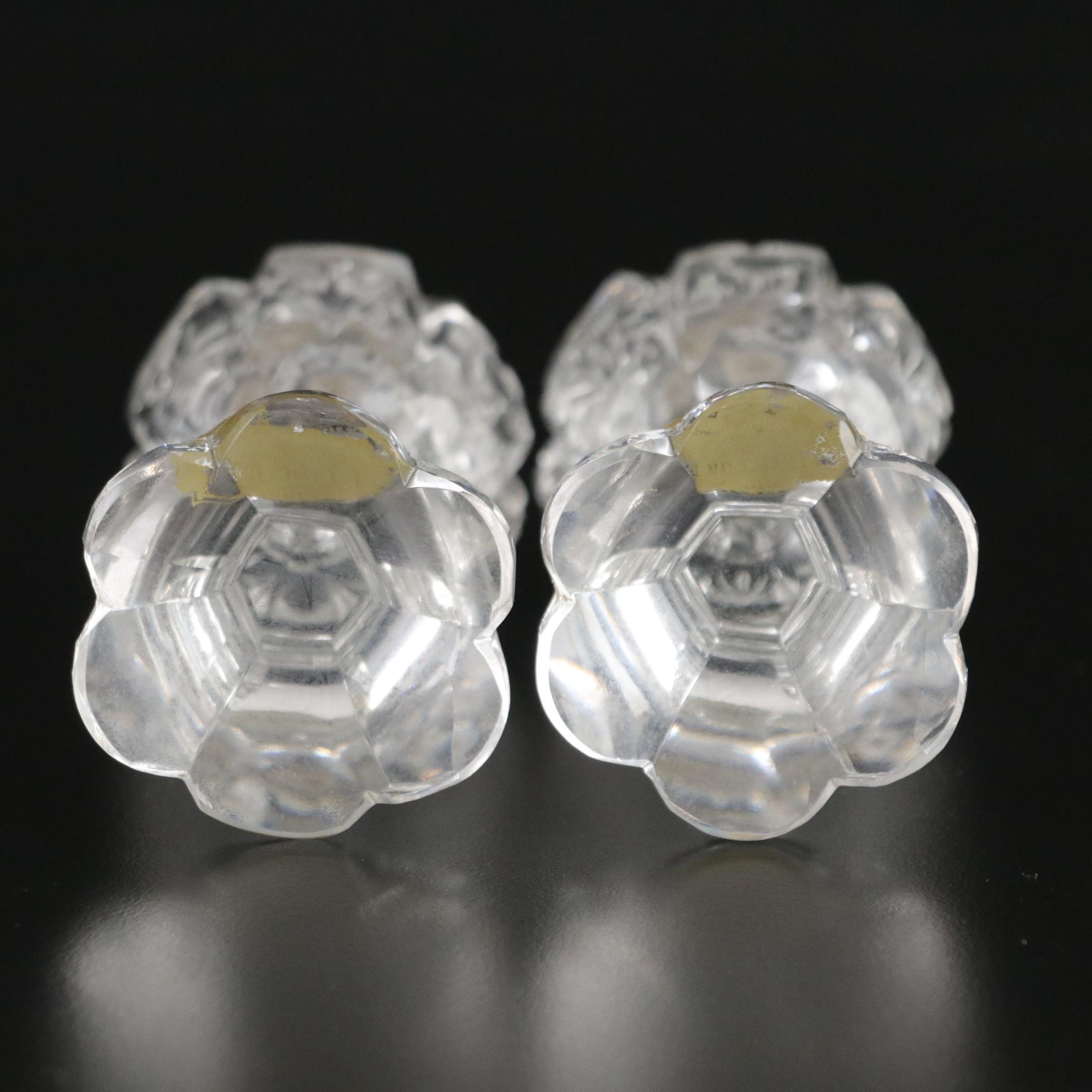 West German Cut Crystal Salt and Pepper Shakers with Cut Crystal Compote
