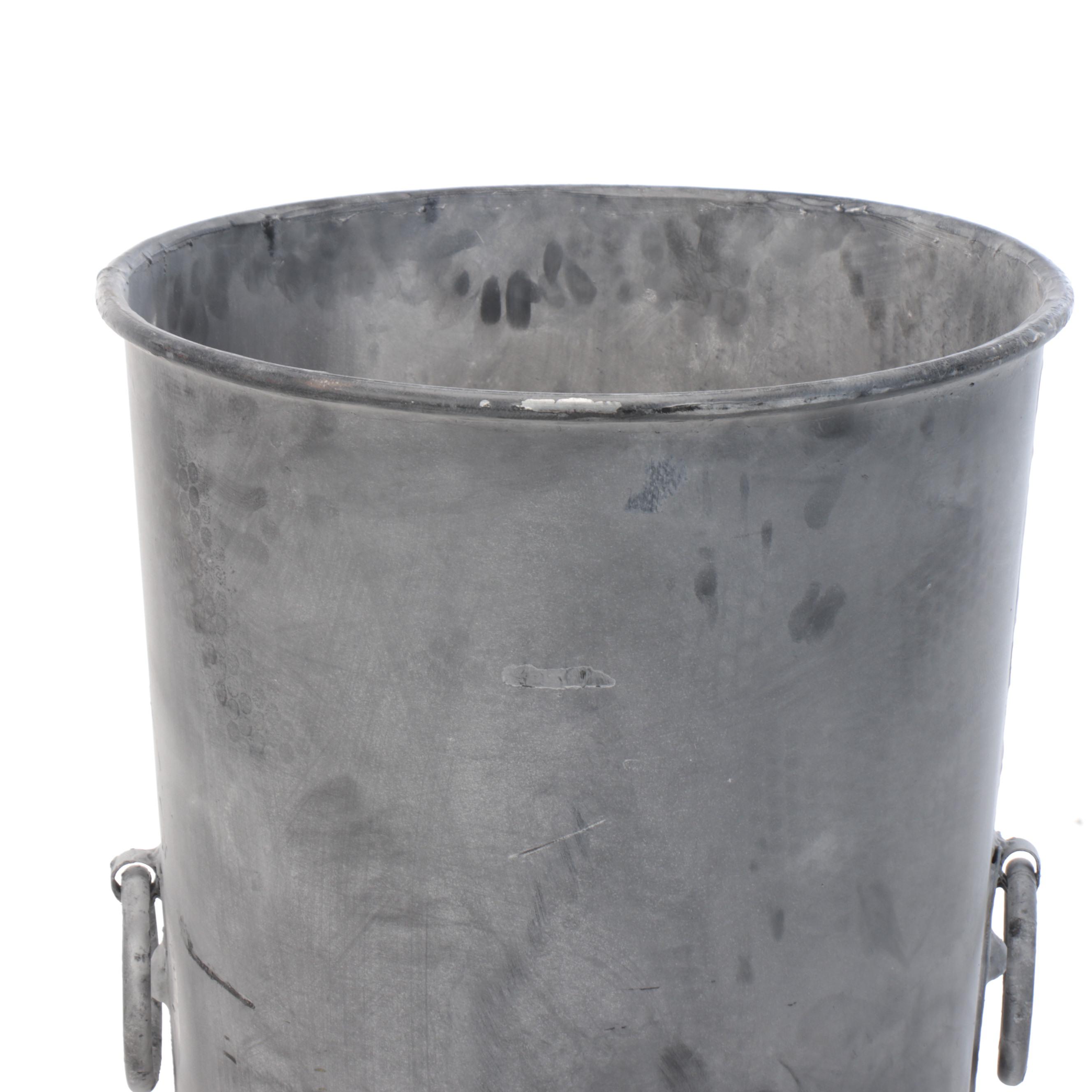 Tall Galvanized Metal Garden Planter, Contemporary