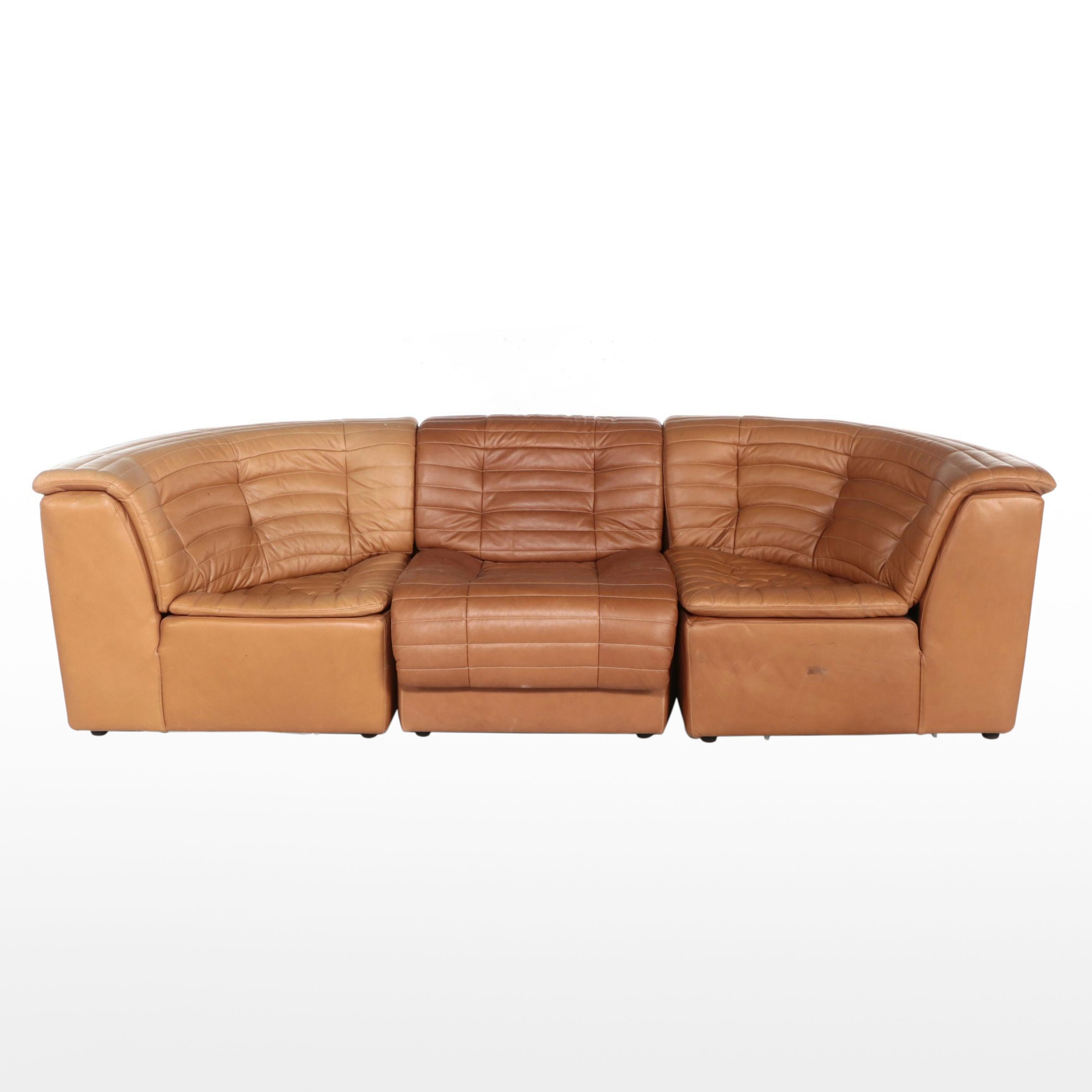 Post Modern Style Cognac Leather Antwerp Modular Sofa