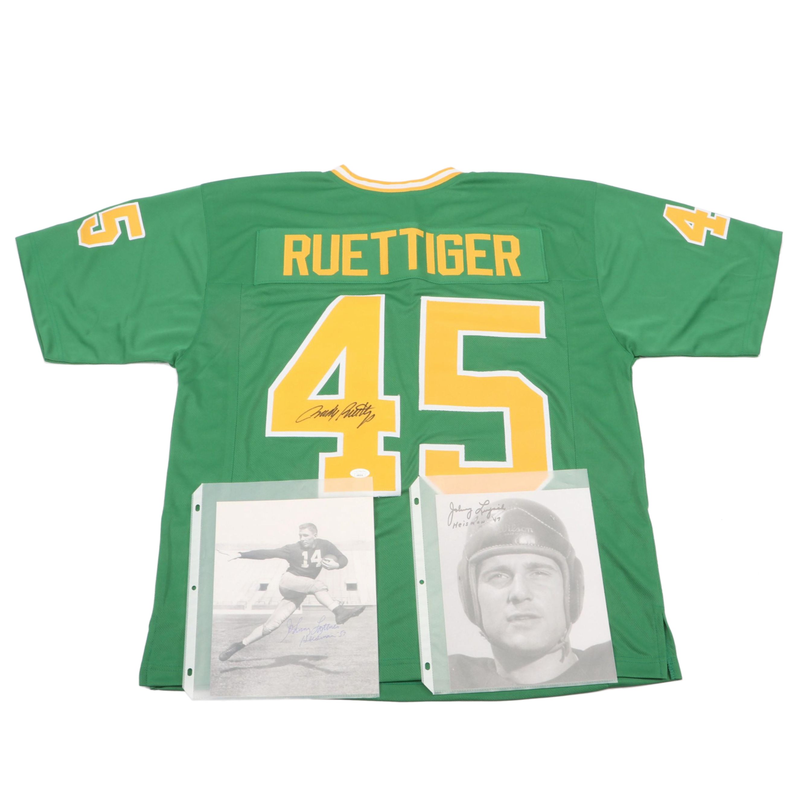 Rudy Ruettiger Signed Notre Dame Football Jersey with More