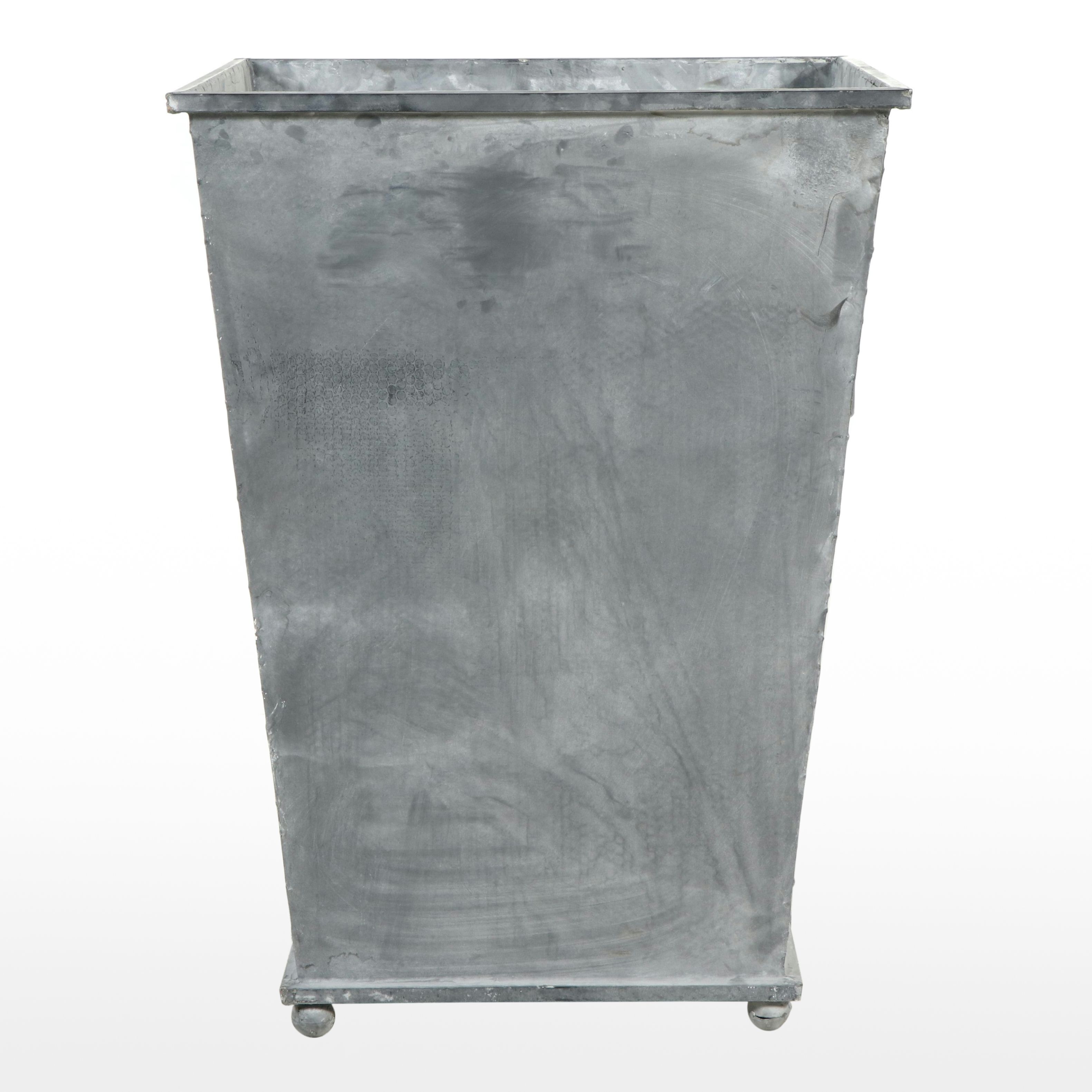 Square Galvanized Metal Garden Planter, Contemporary