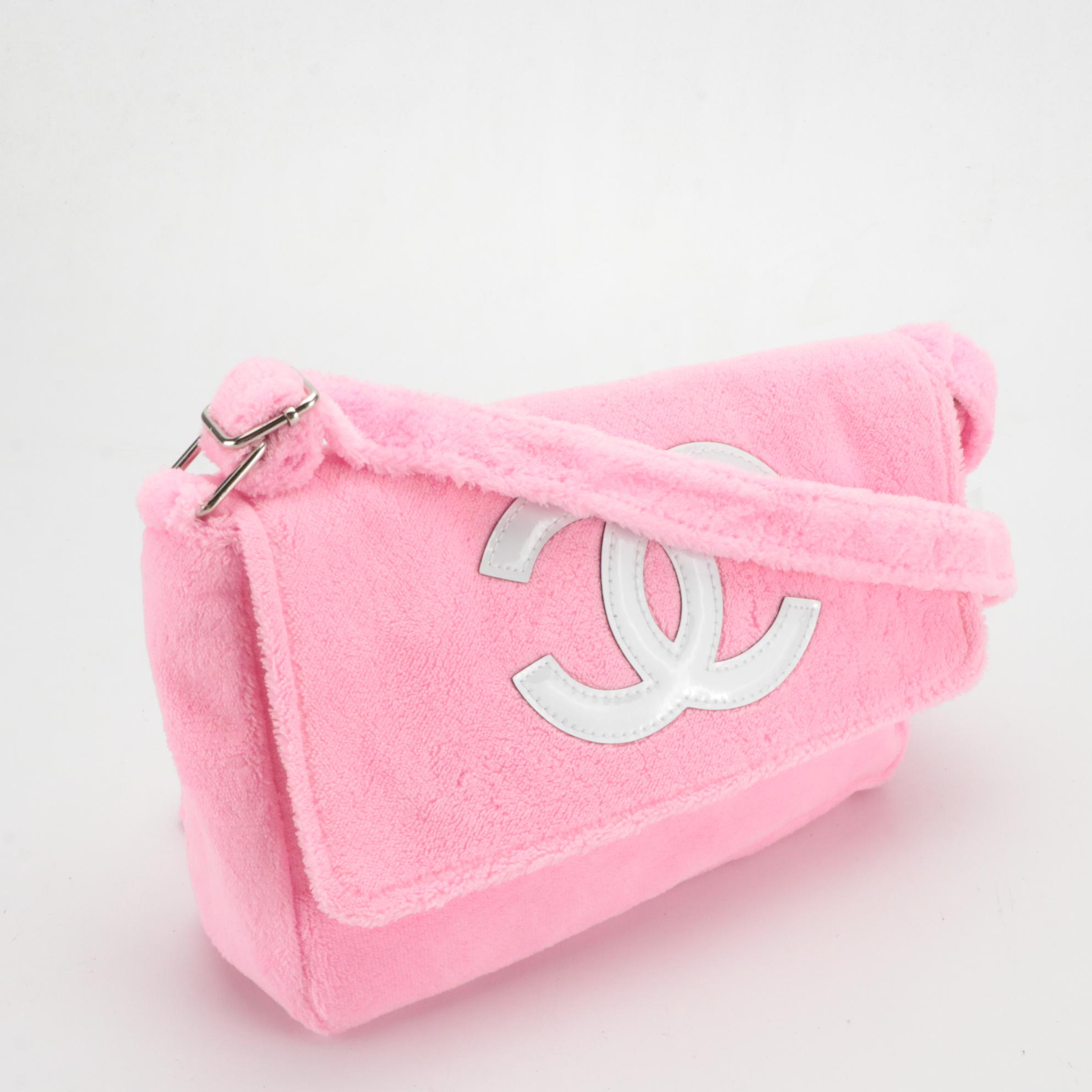 Chanel Précision Bright Pink Fuzzy Flap-Front Crossbody Bag
