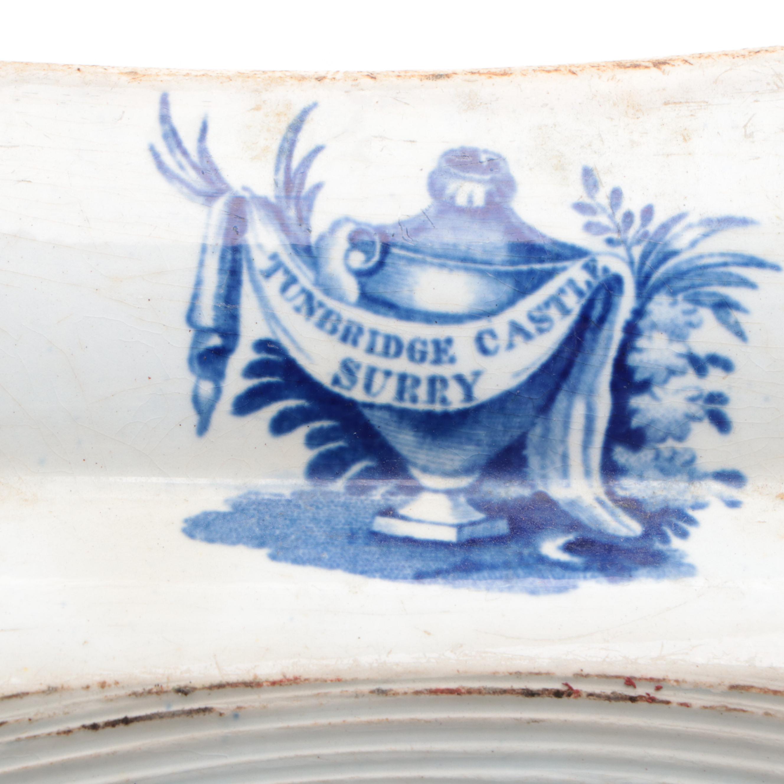 Andrew Stevenson Staffordshire "Tunbridge Castle Surry" Blue Transfer Platter