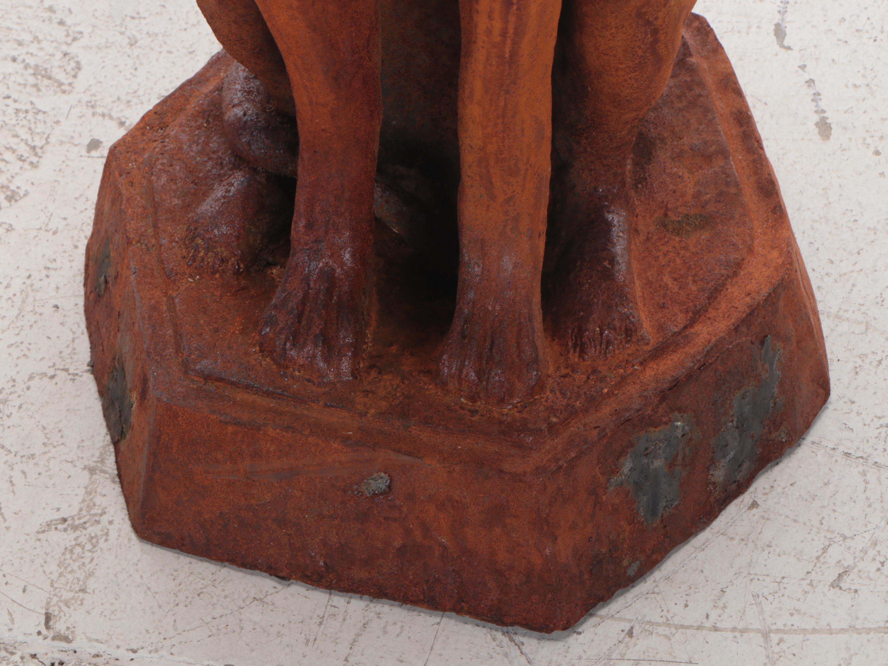 Pair of Cast Iron Whippet Garden Sculptures