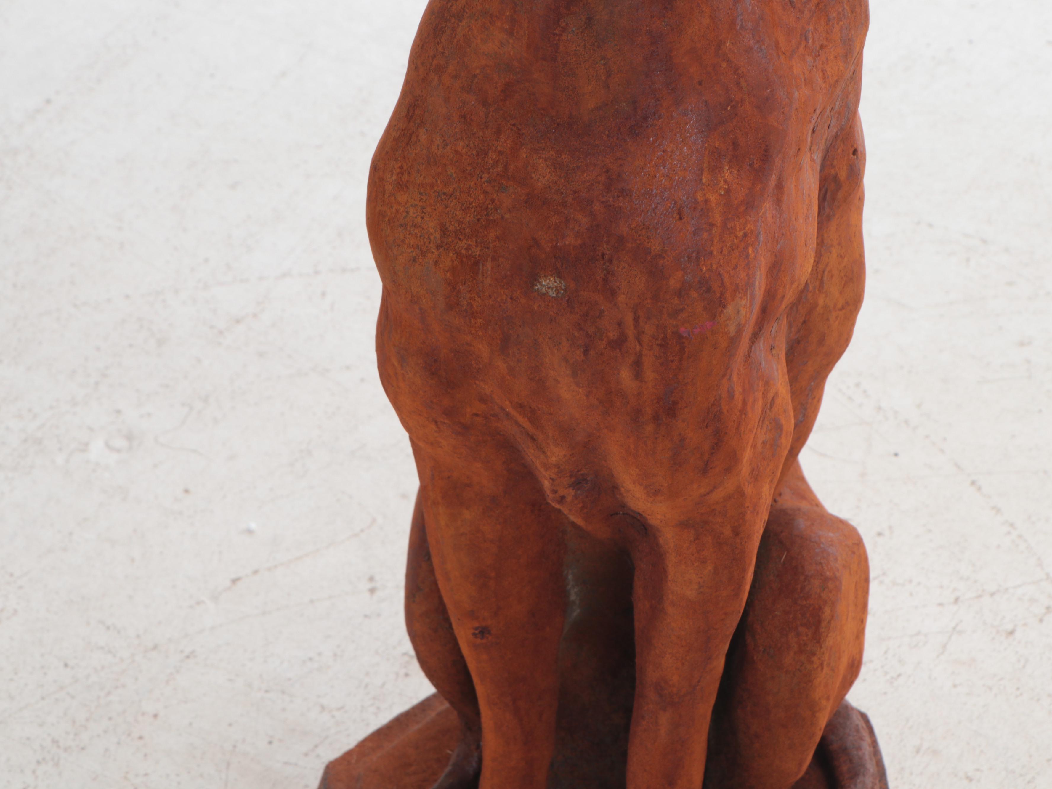 Pair of Cast Iron Whippet Garden Sculptures