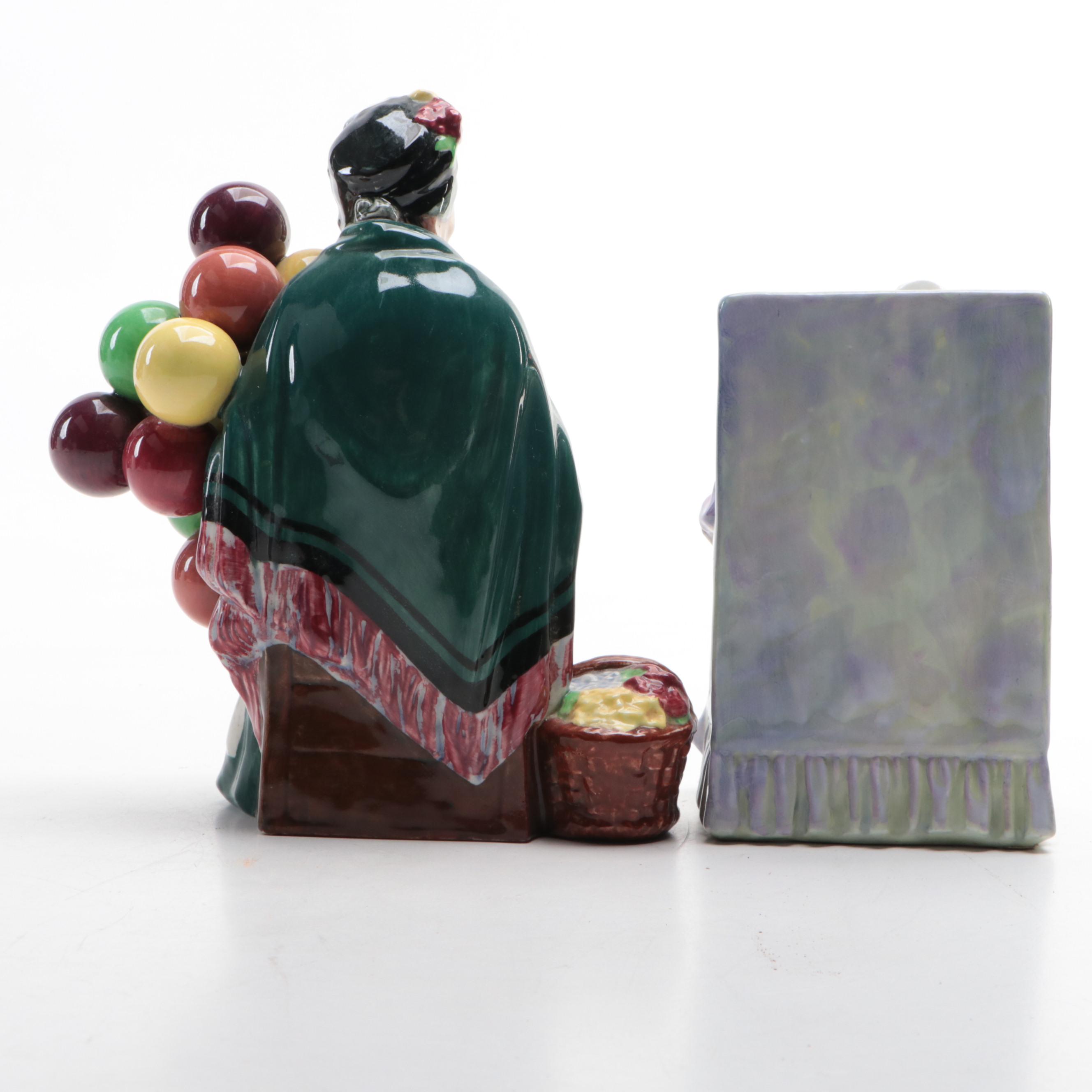 Royal Doulton "The Old Balloon Seller" and "Joan" Porcelain Figurines