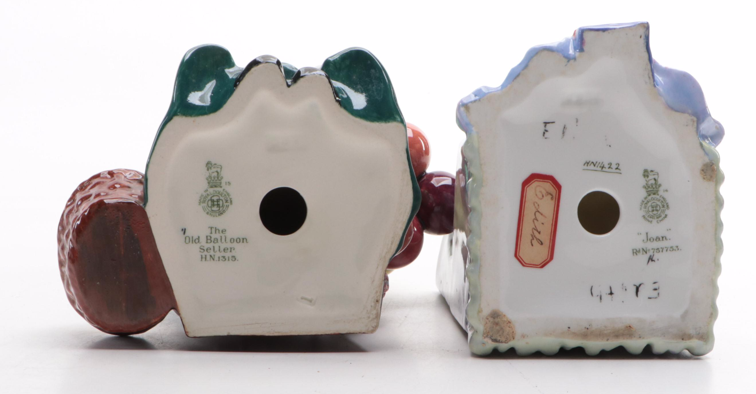 Royal Doulton "The Old Balloon Seller" and "Joan" Porcelain Figurines