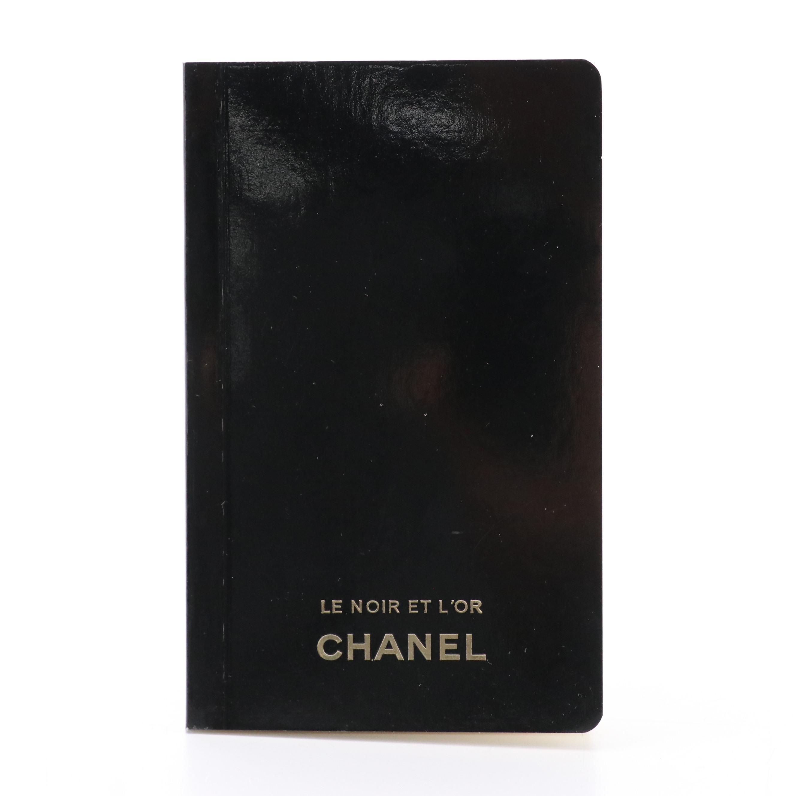 Chanel Mini Notebook, Camellia Flower and Gold Tone Bookmark in Envelope