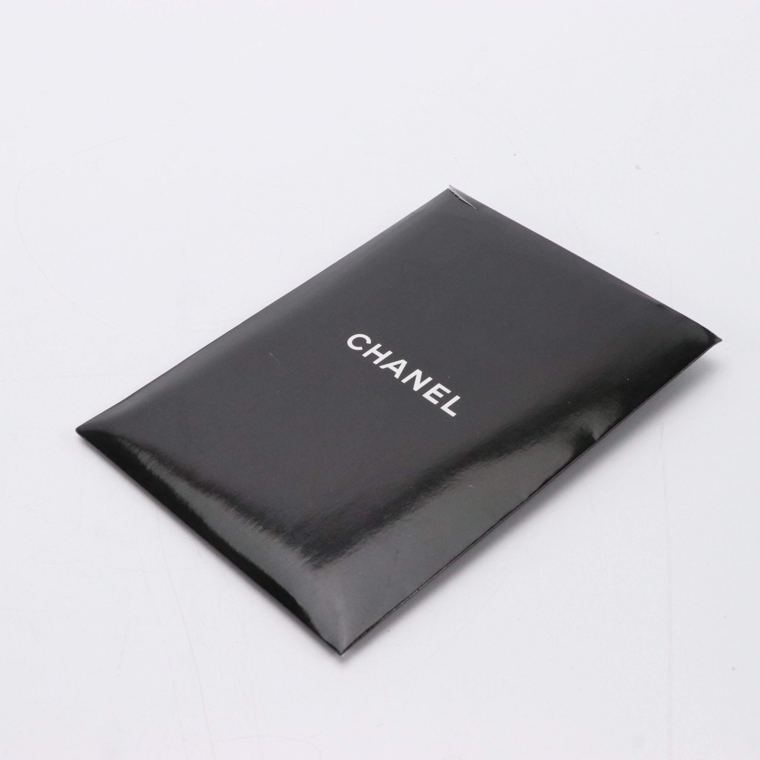Chanel Mini Notebook, Camellia Flower and Gold Tone Bookmark in Envelope