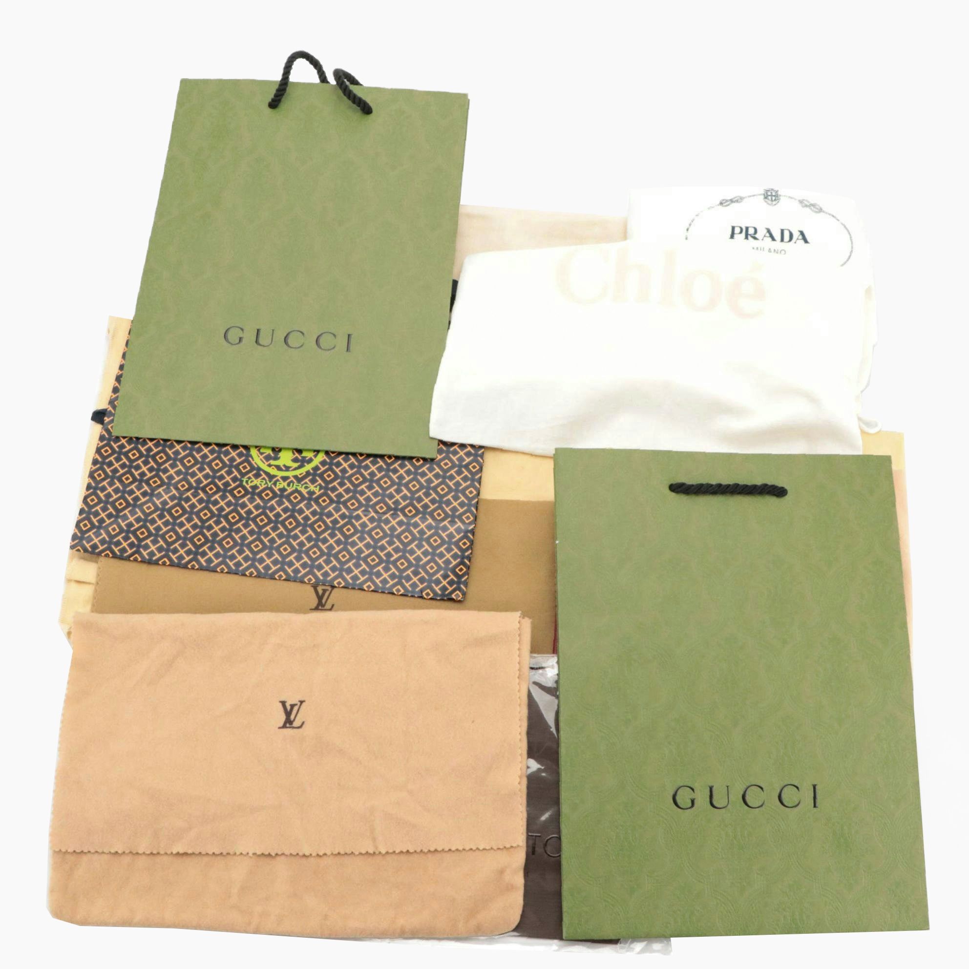 Designer Dust Bags & Retail Shopping Bags Featuring Louis Vuitton, Prada, More