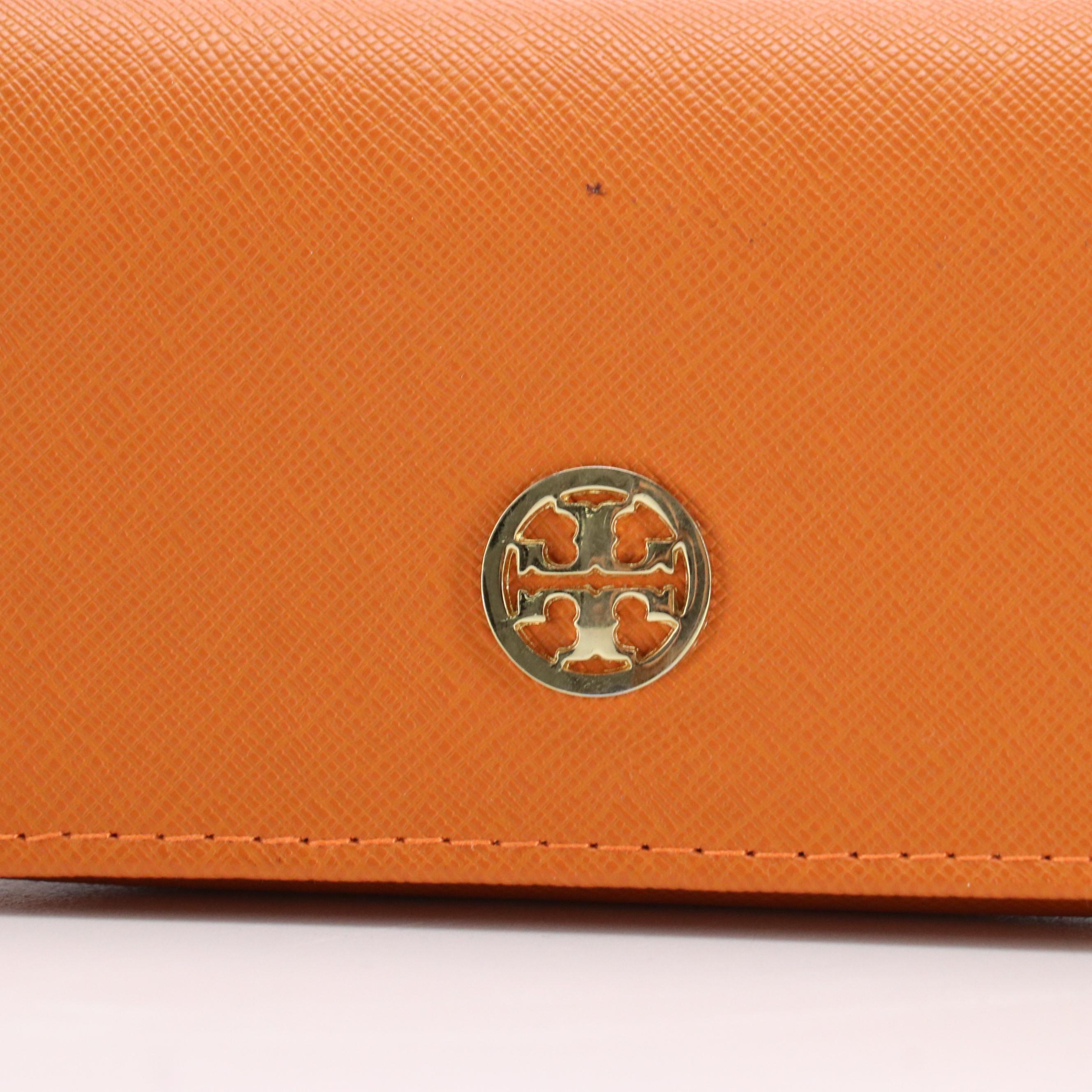 Tory Burch Sunglass Cases in Orange Saffiano Leather