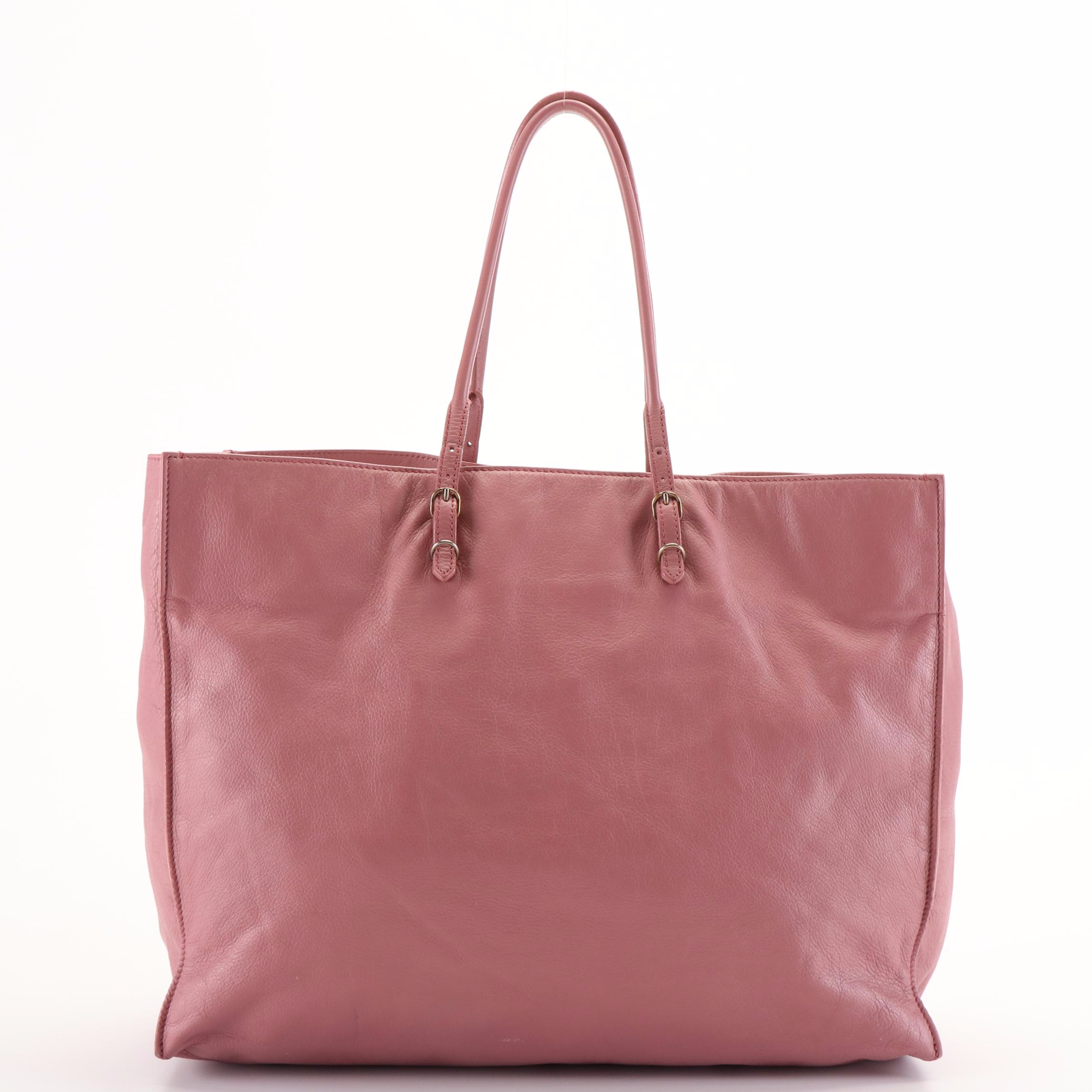 Balenciaga Papier A4 Classic Studs Tote in Pink Calfskin Leather
