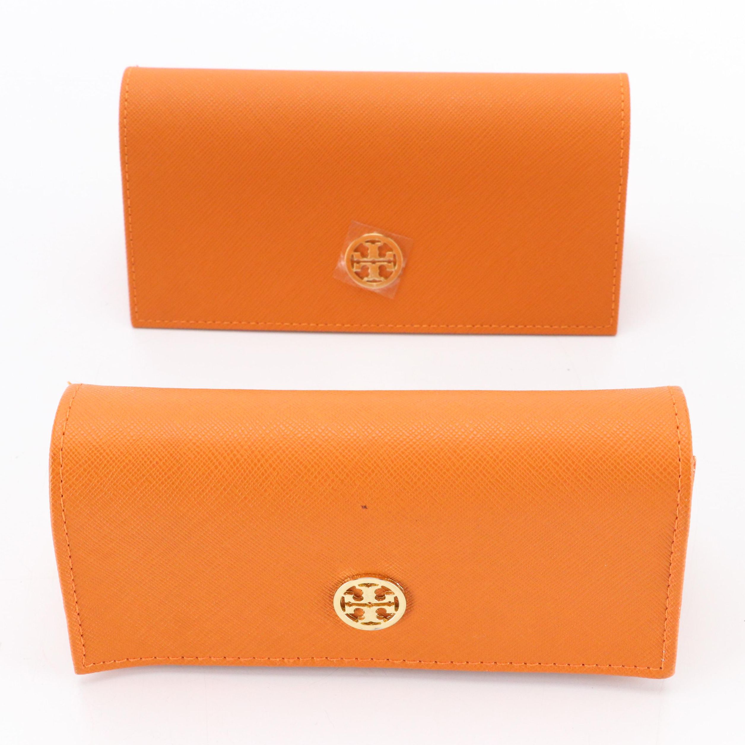 Tory Burch Sunglass Cases in Orange Saffiano Leather