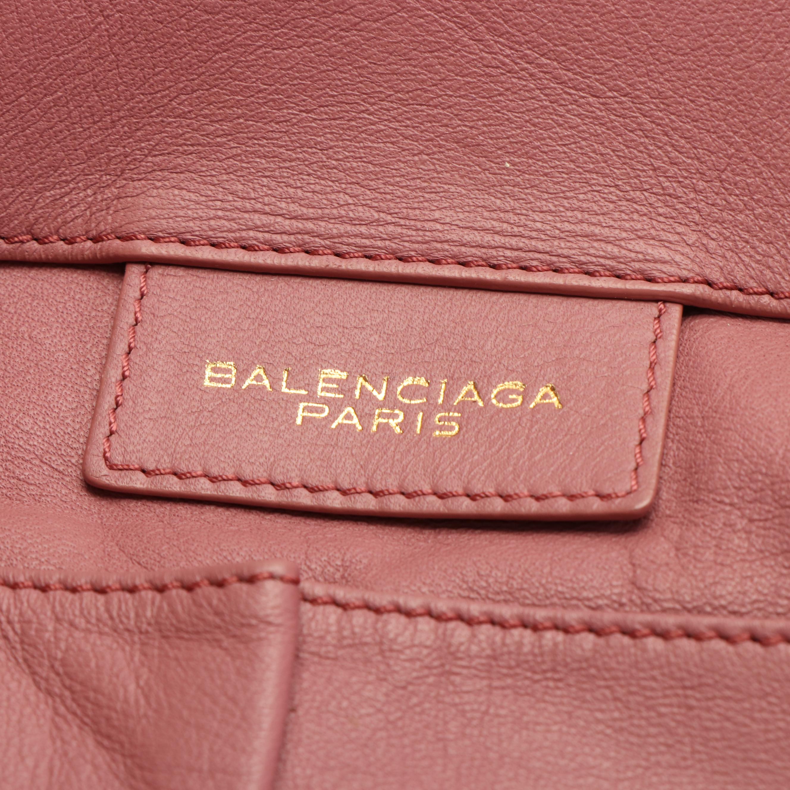 Balenciaga Papier A4 Classic Studs Tote in Pink Calfskin Leather