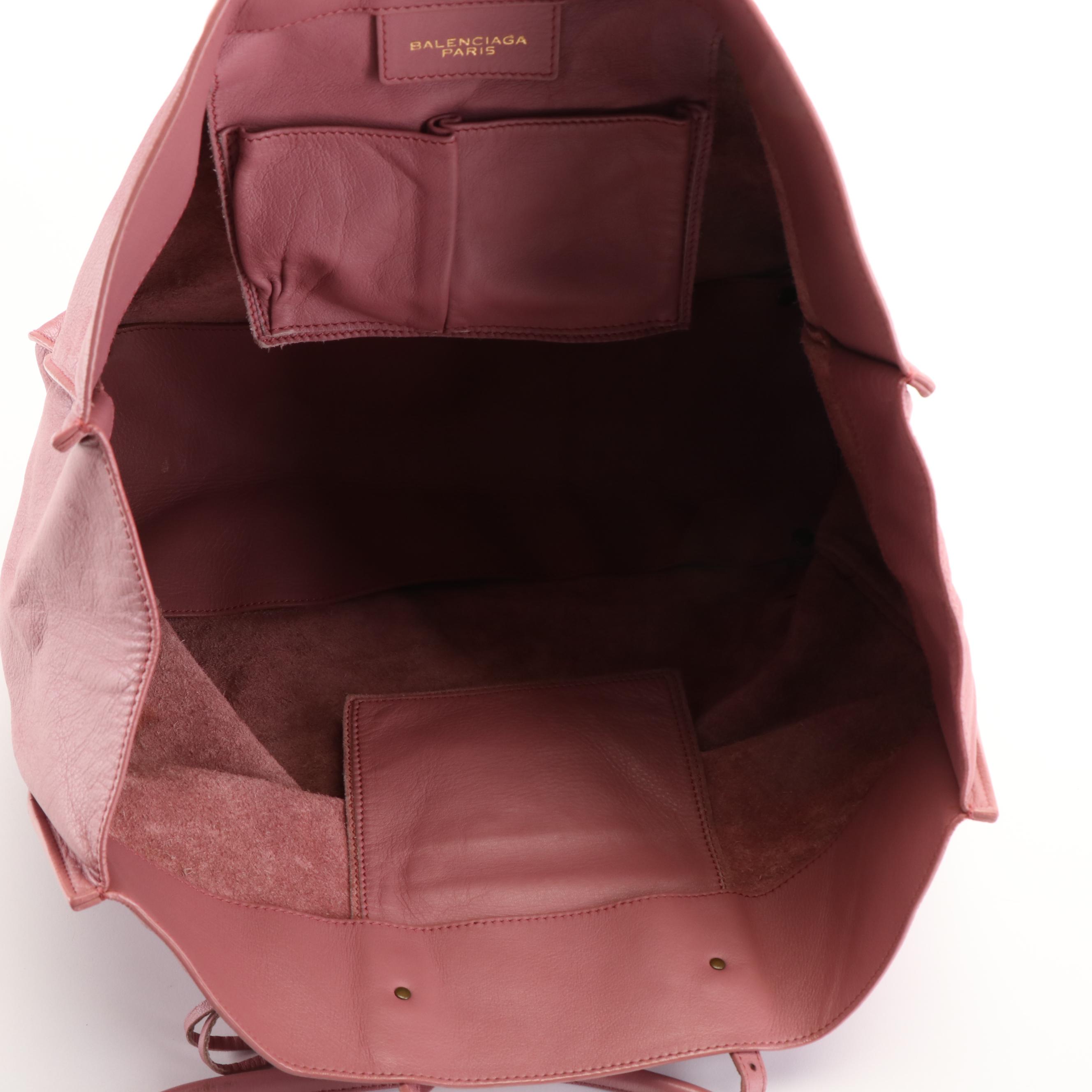 Balenciaga Papier A4 Classic Studs Tote in Pink Calfskin Leather
