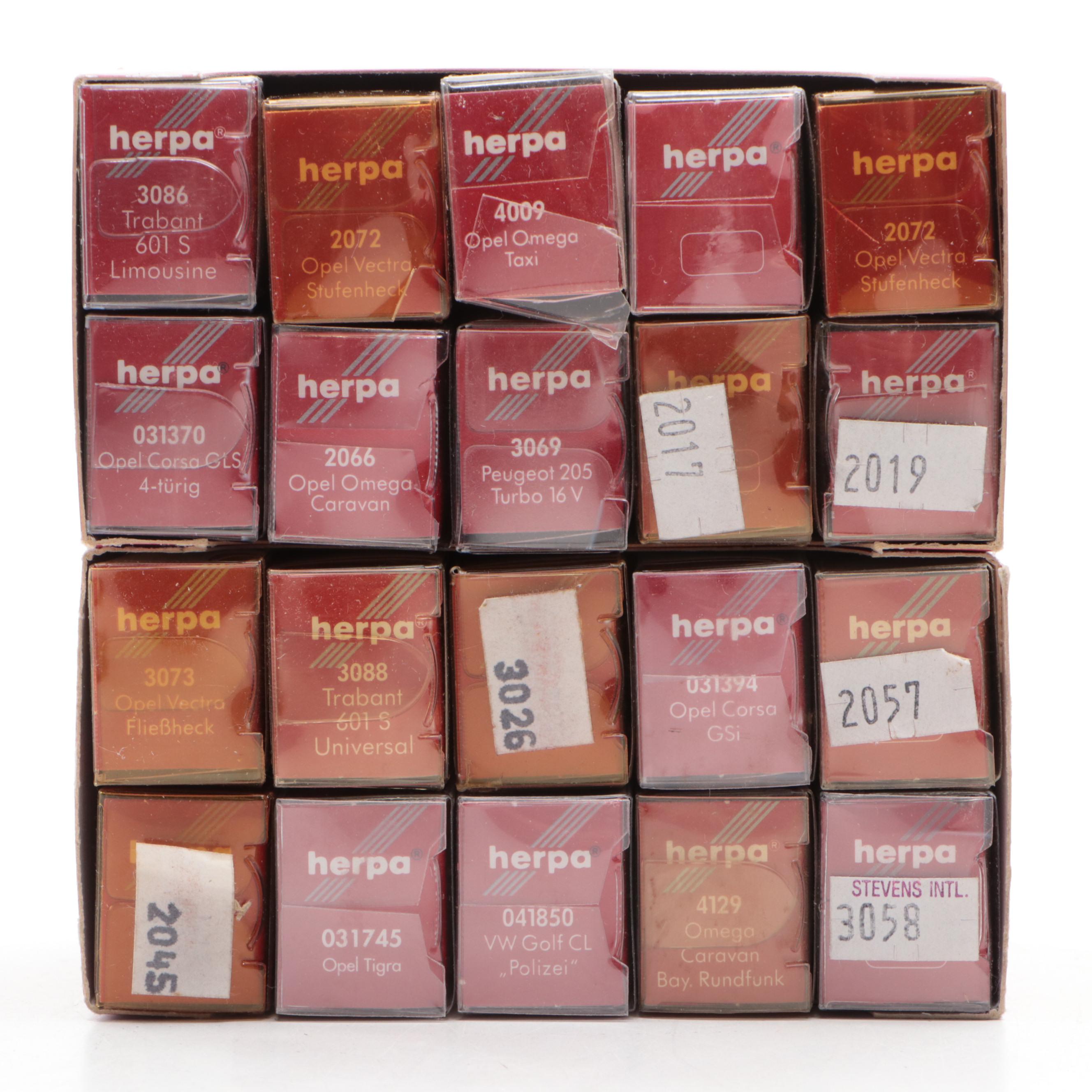 Herpa HO Scale Model Cars for Model Train Displays, Mid to Late 20th Century