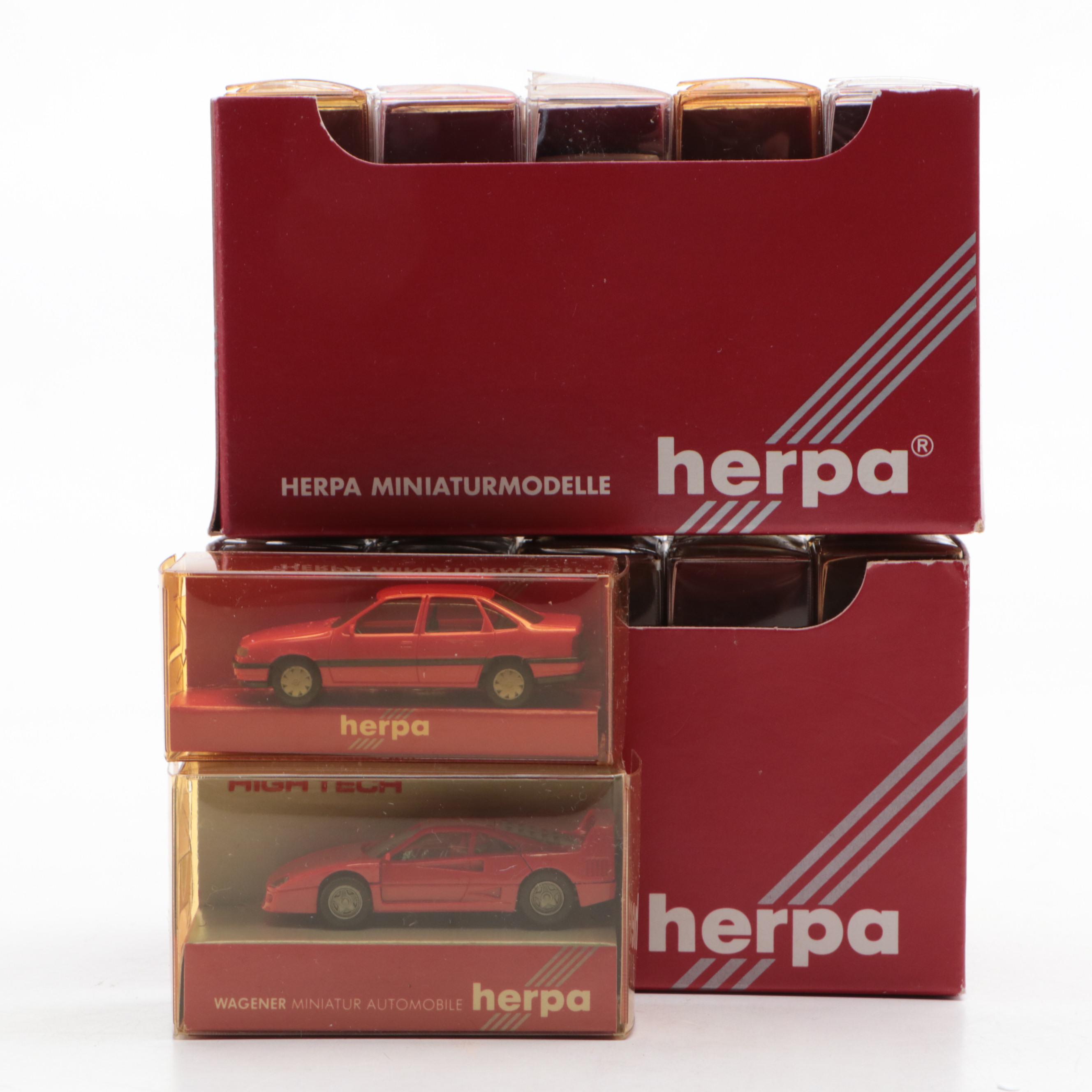 Herpa HO Scale Model Cars for Model Train Displays, Mid to Late 20th Century