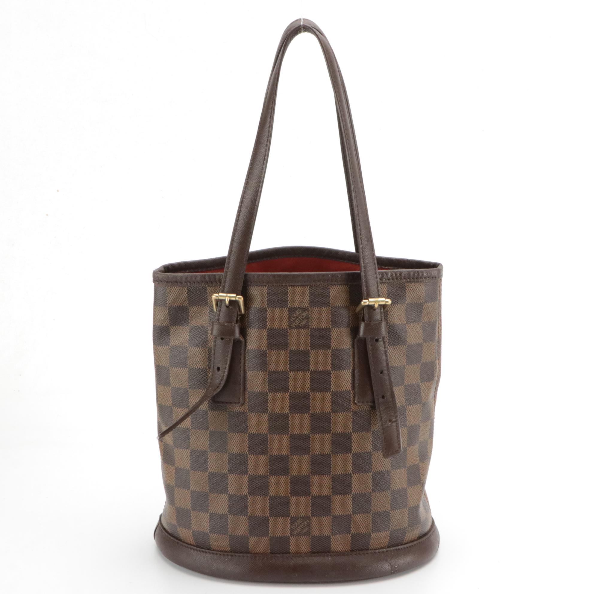 Louis Vuitton Marais Bucket Bag in Damier Ébène Canvas and Leather