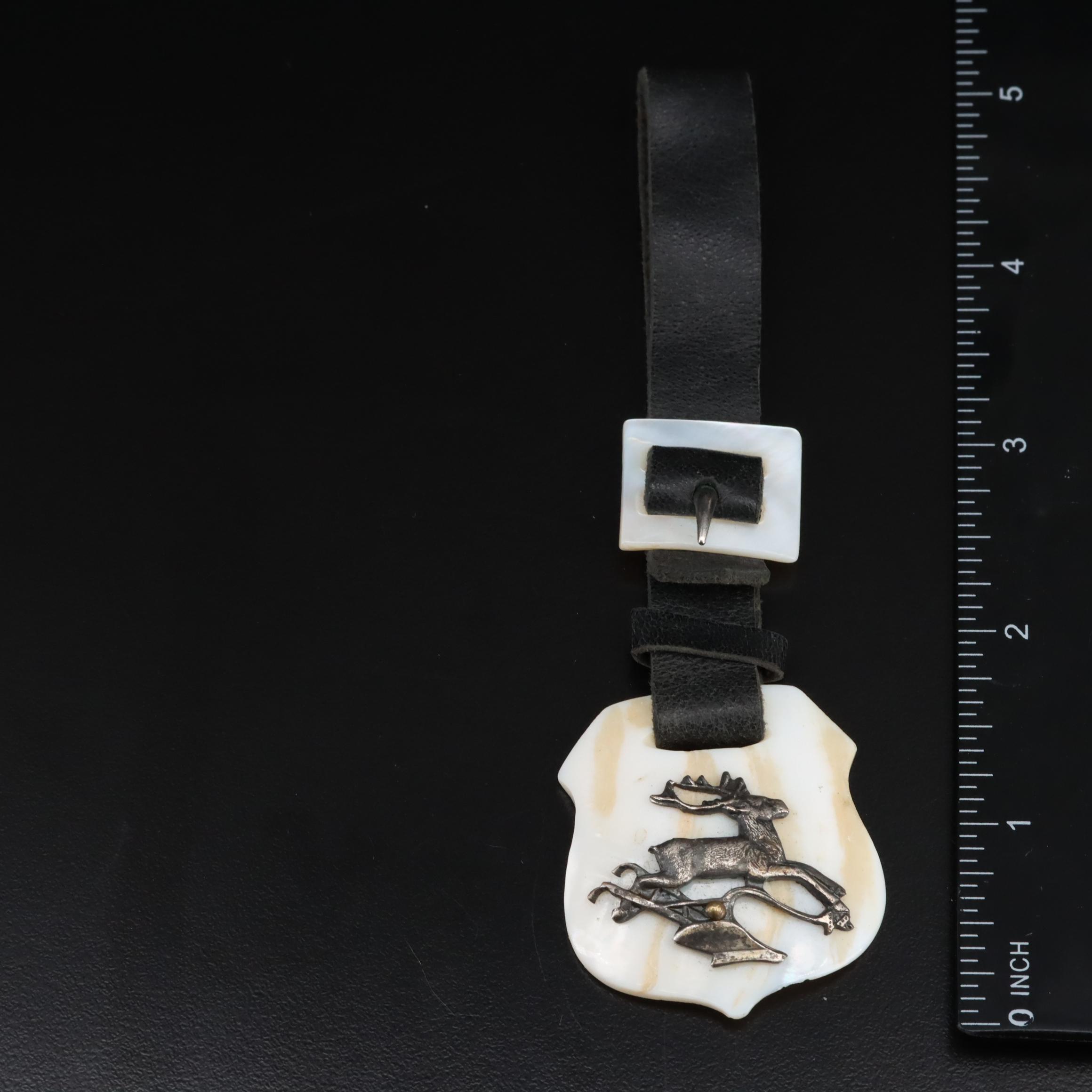 Vintage John Deere Advertisement Fob Including Mother-of-Pearl and Shell