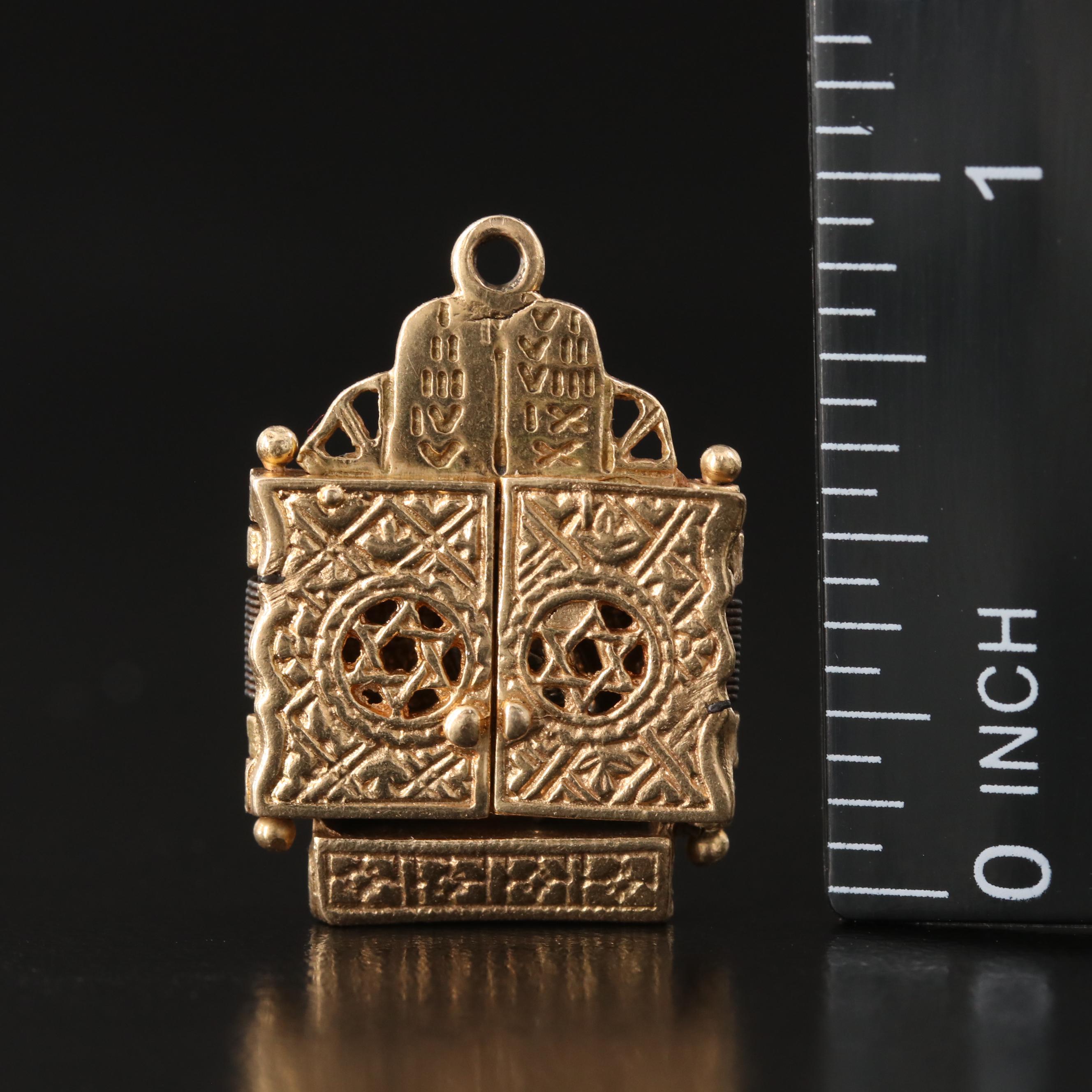10K Diamond B'nai B'rith Menorah Pin and 14K Torah Ark Pendant