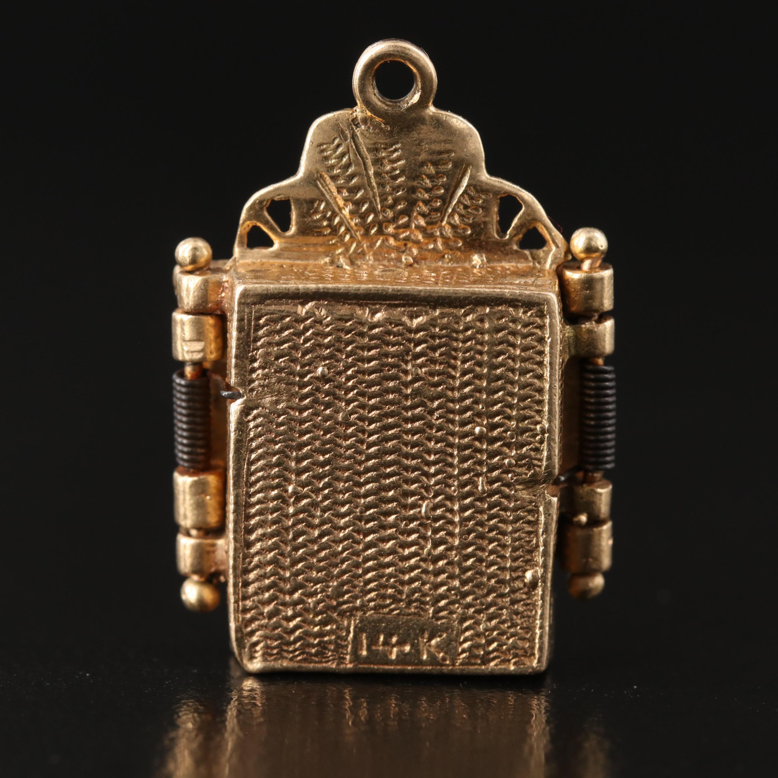 10K Diamond B'nai B'rith Menorah Pin and 14K Torah Ark Pendant