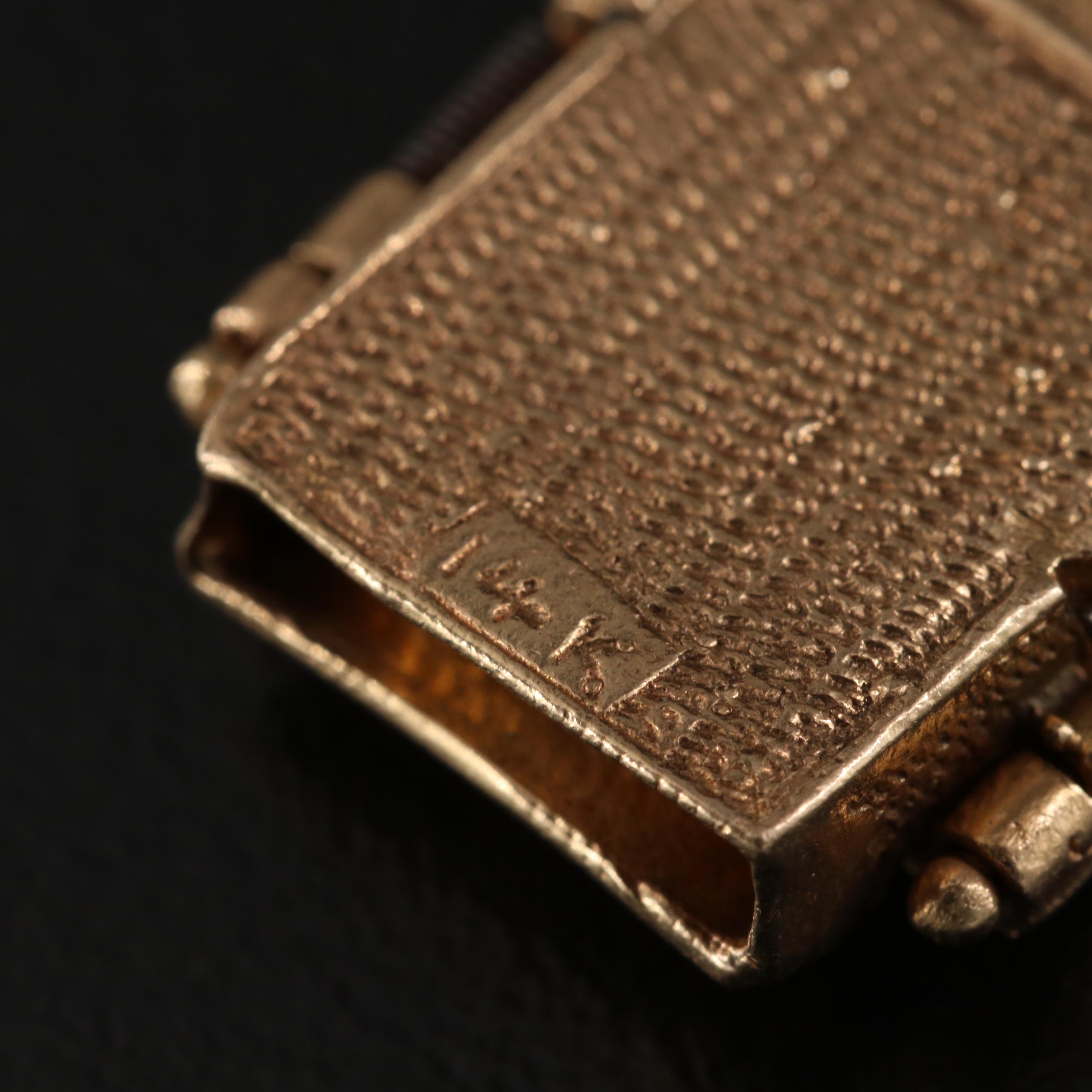 10K Diamond B'nai B'rith Menorah Pin and 14K Torah Ark Pendant