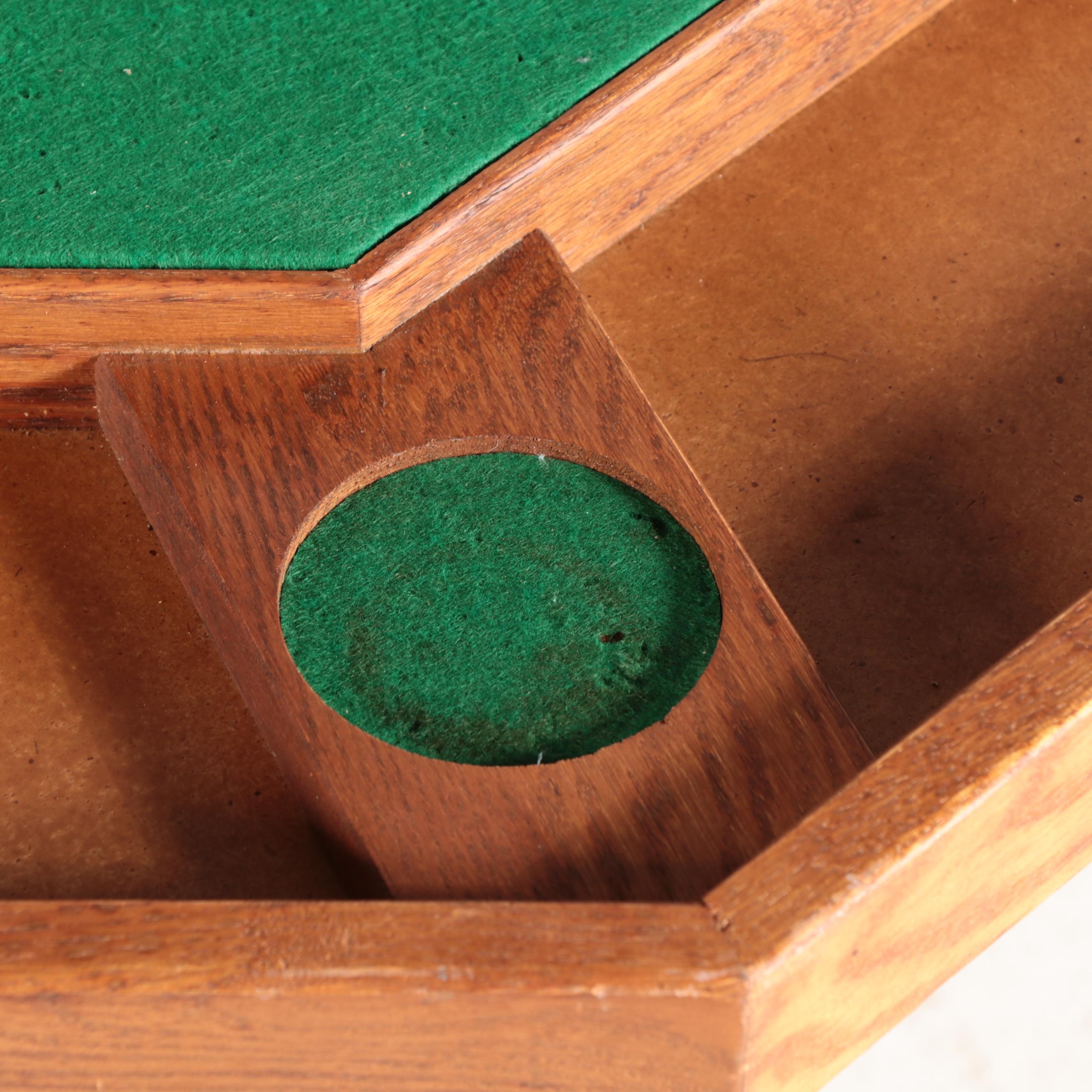 Oak Compact Folding Poker Table