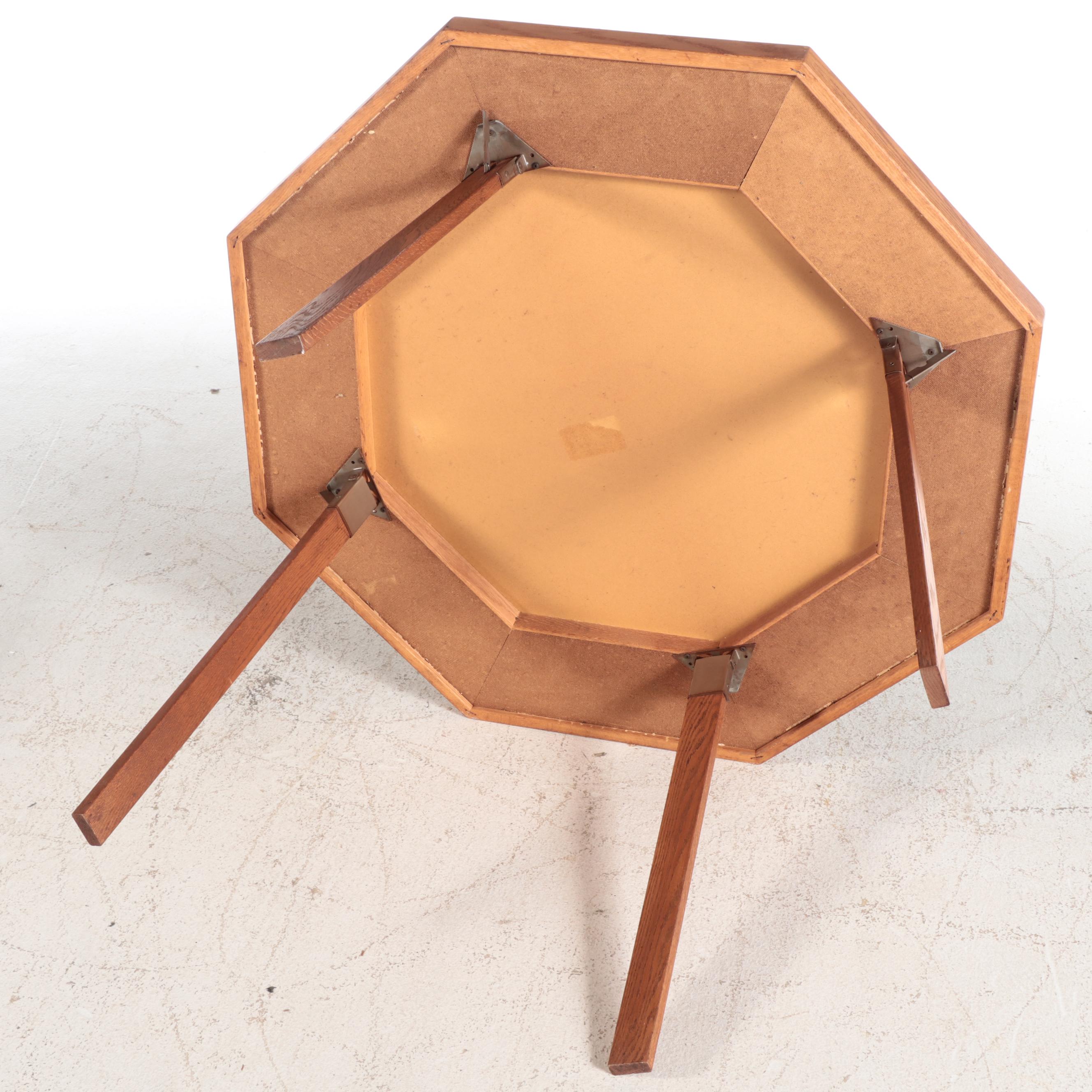 Oak Compact Folding Poker Table