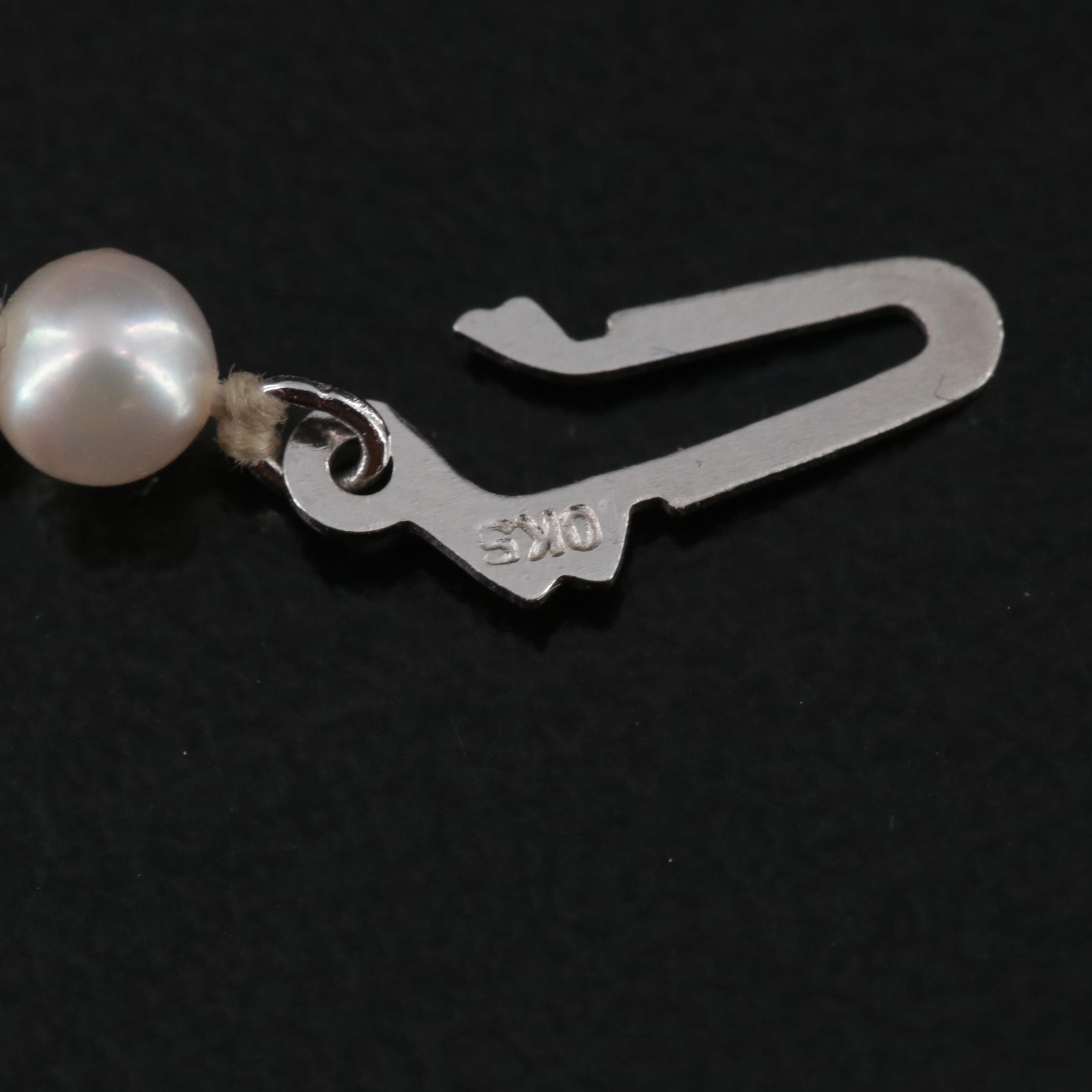 Vintage Graduated Pearl Necklace with 10K Clasp