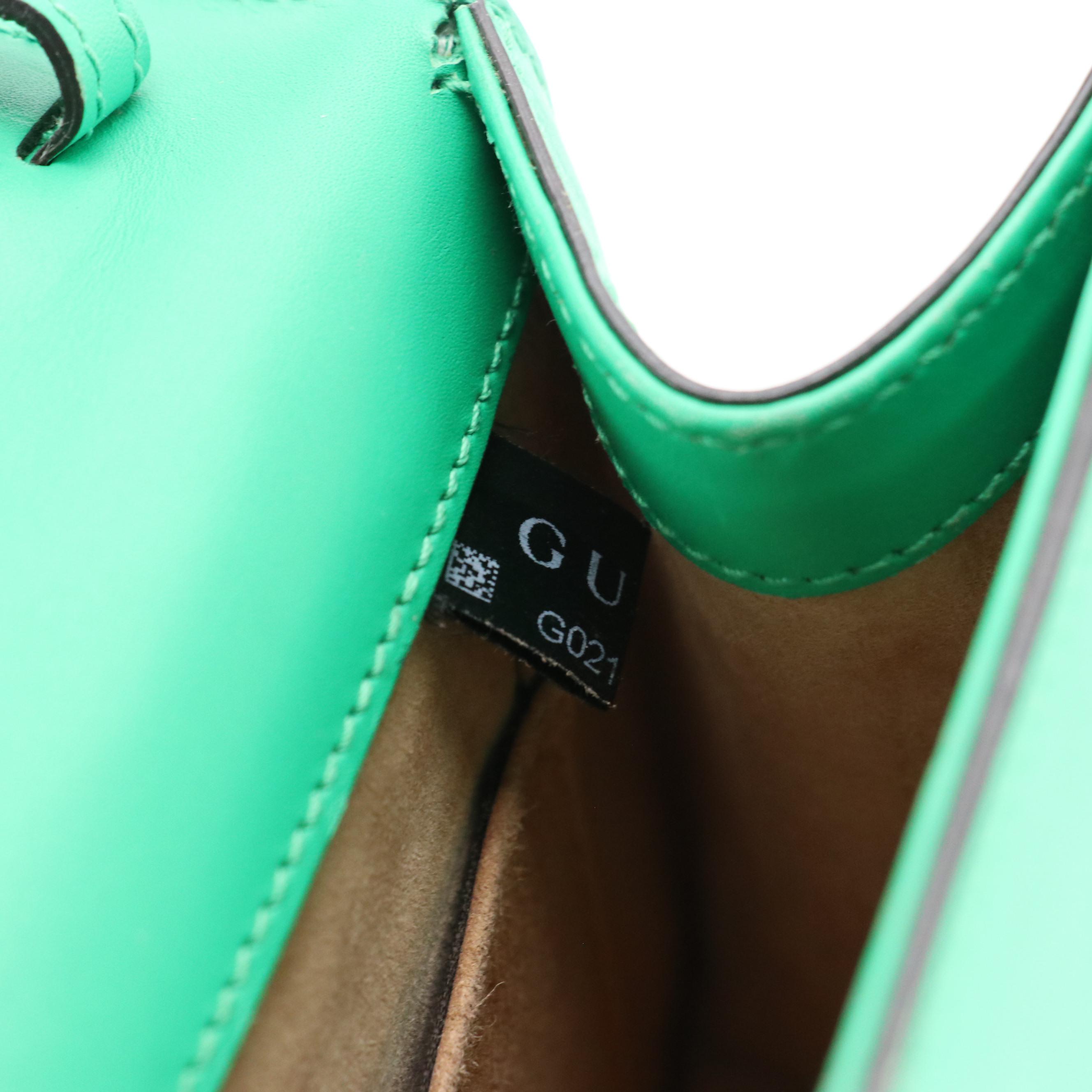 Gucci Sylvie Web Chain Two-Way Bag in Green Leather