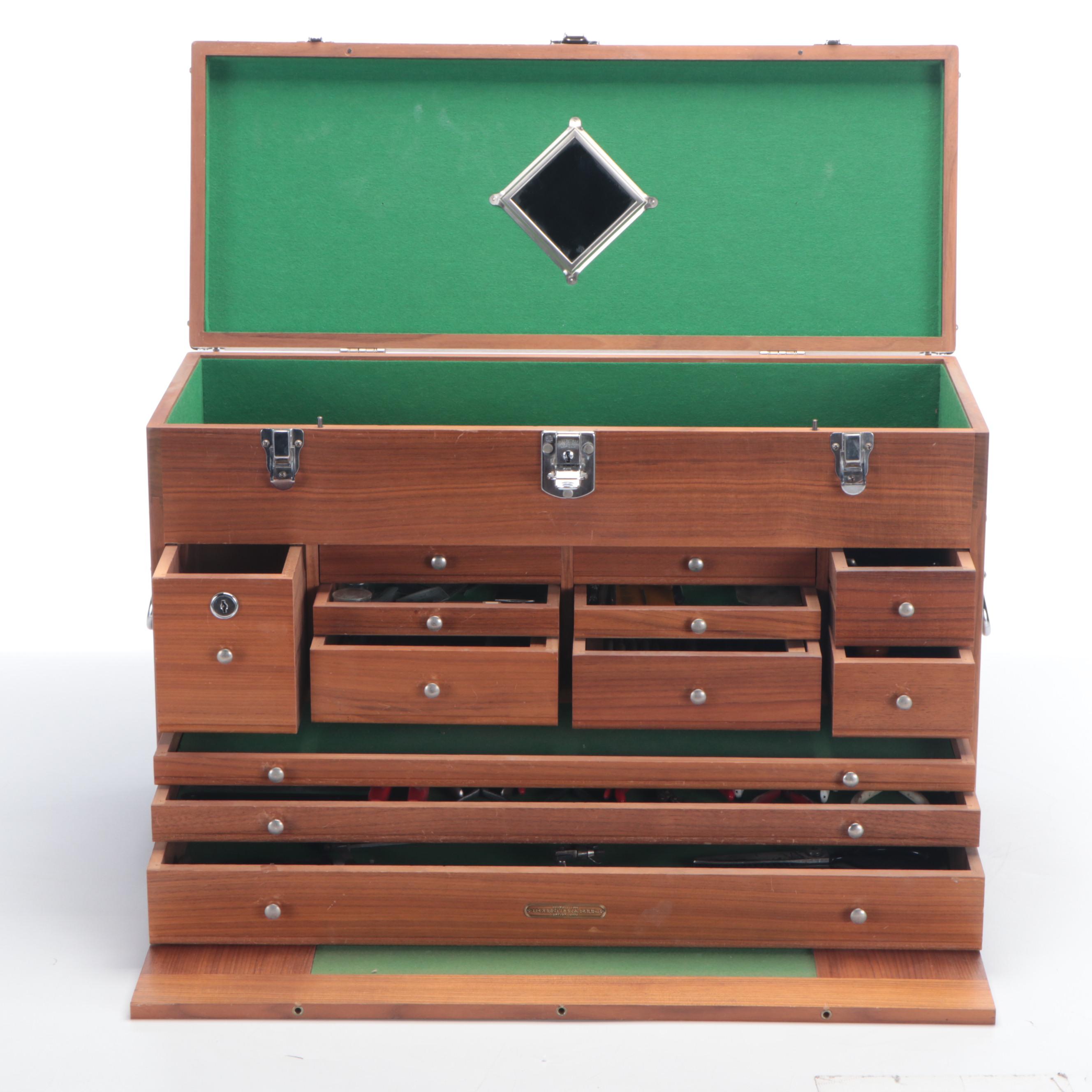 H. Gerstner & Sons Machinist's Oak 12-Drawer Tool Chest