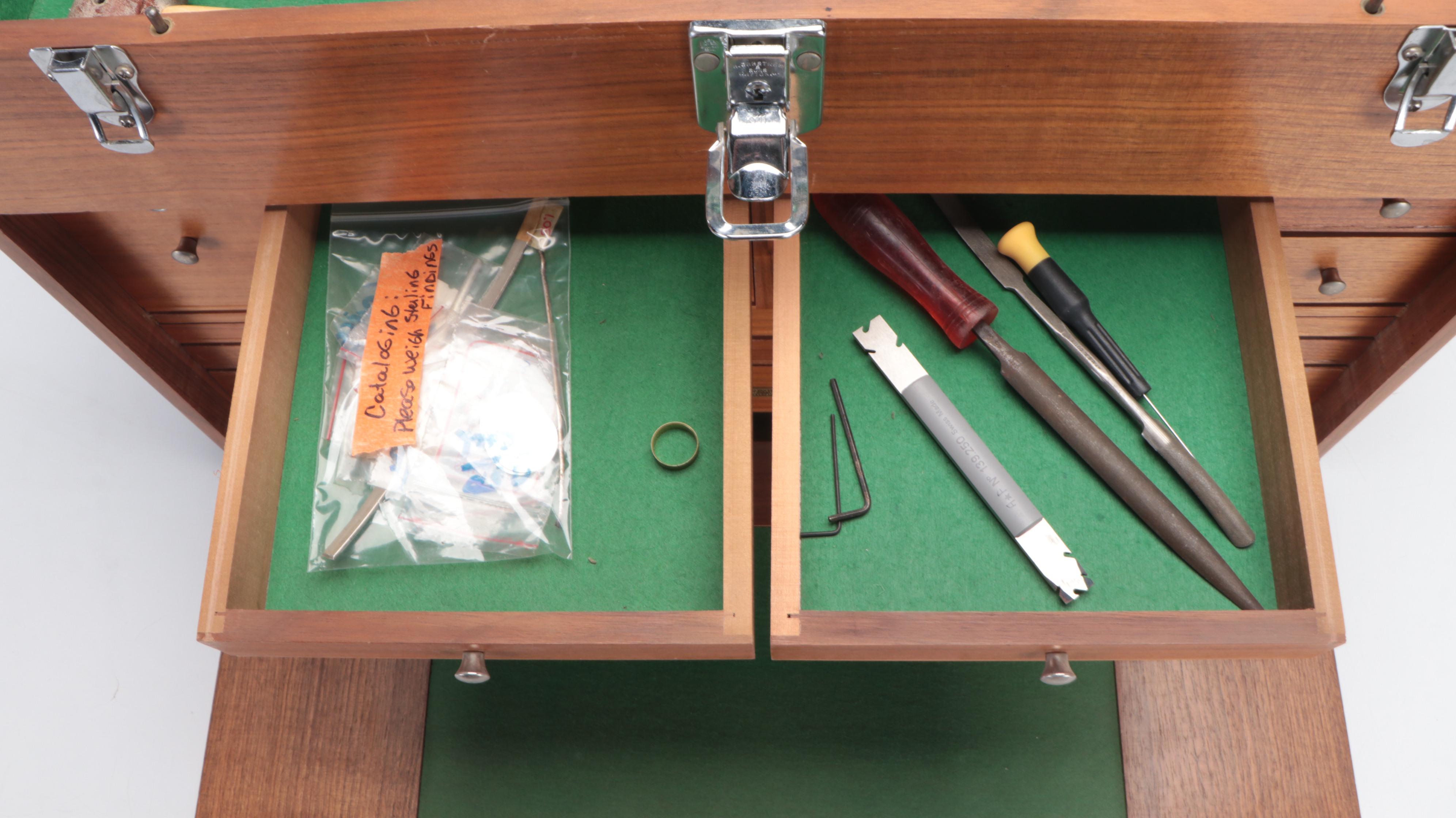 H. Gerstner & Sons Machinist's Oak 12-Drawer Tool Chest