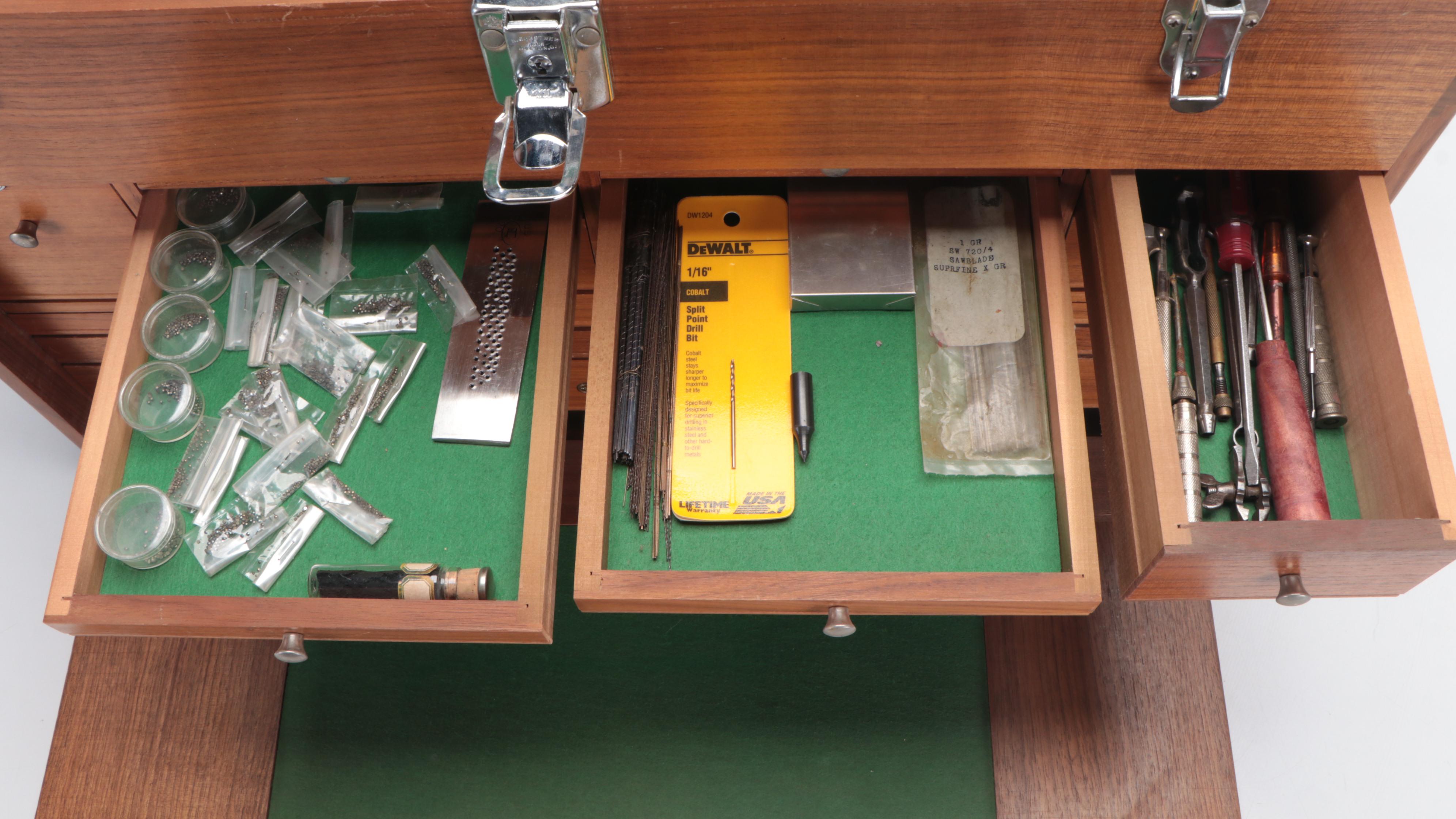 H. Gerstner & Sons Machinist's Oak 12-Drawer Tool Chest