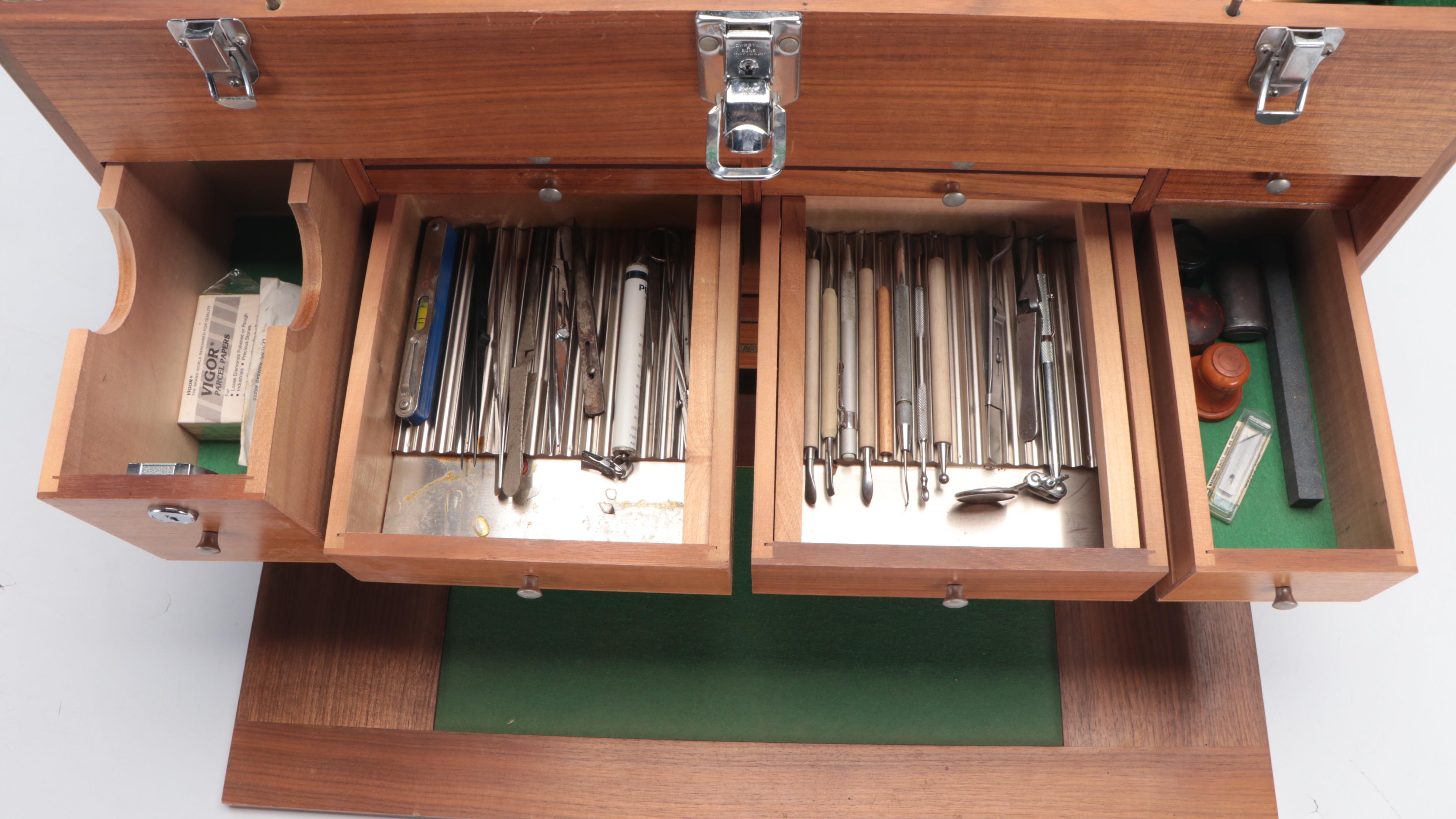 H. Gerstner & Sons Machinist's Oak 12-Drawer Tool Chest