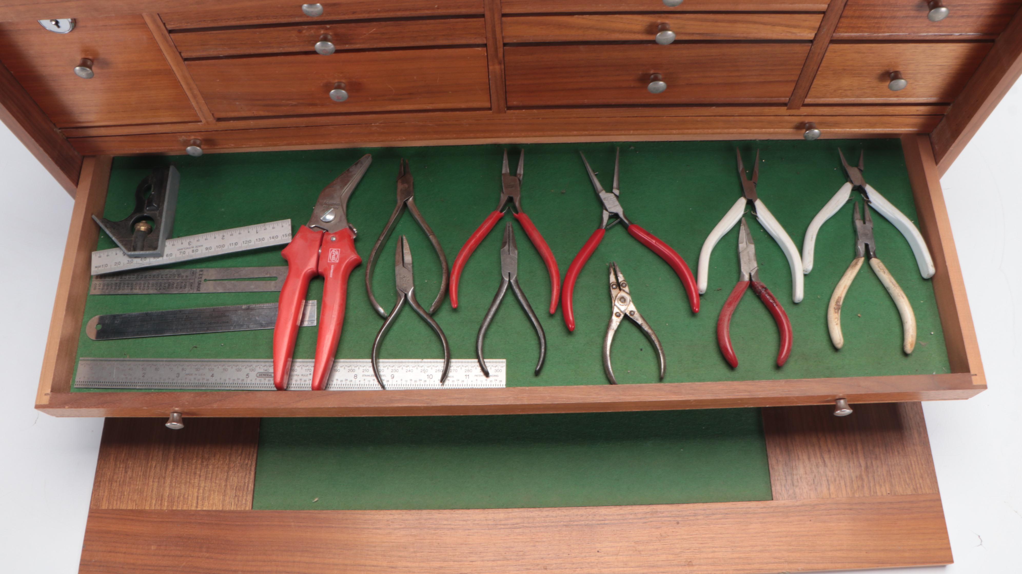 H. Gerstner & Sons Machinist's Oak 12-Drawer Tool Chest