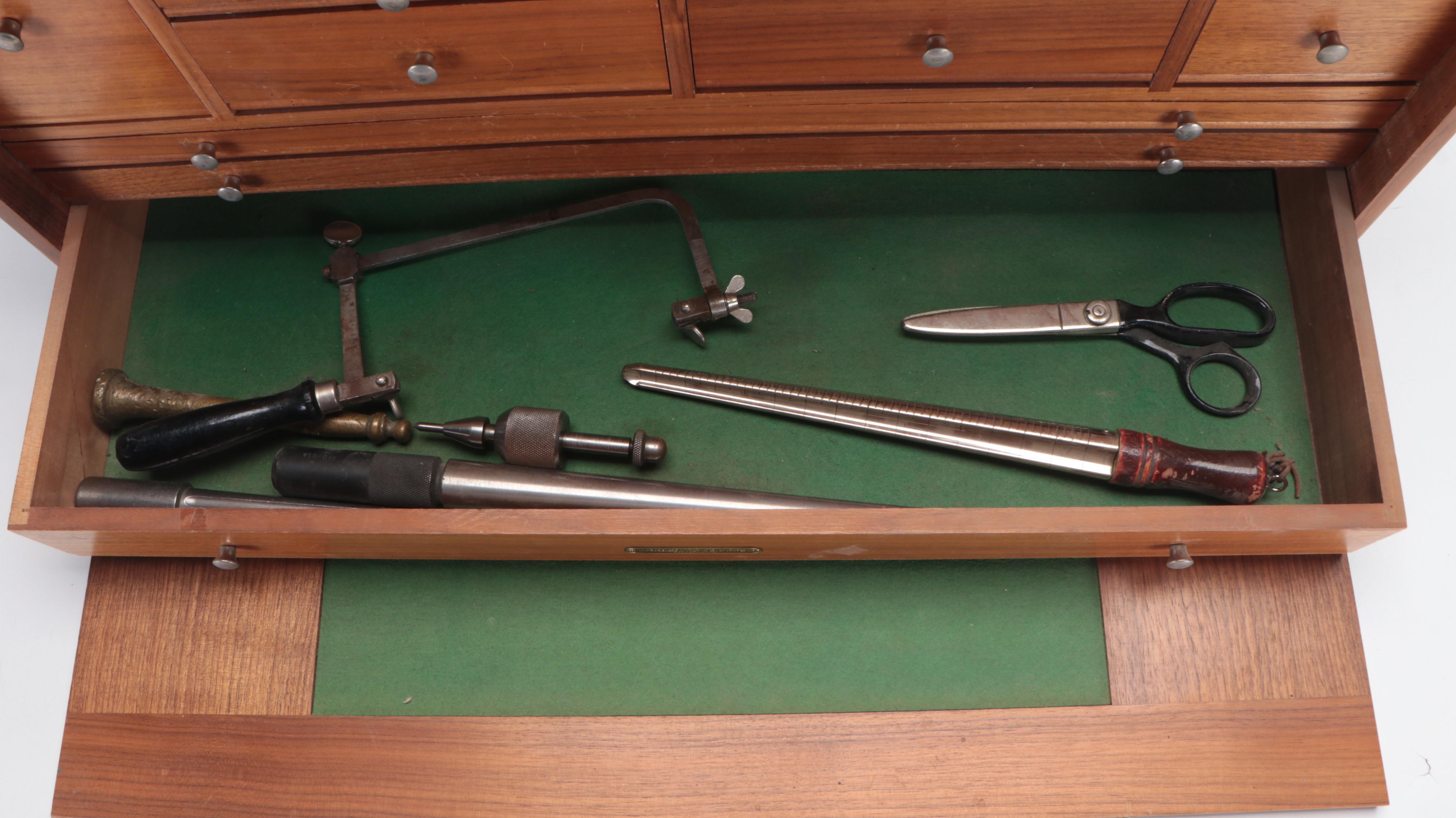 H. Gerstner & Sons Machinist's Oak 12-Drawer Tool Chest