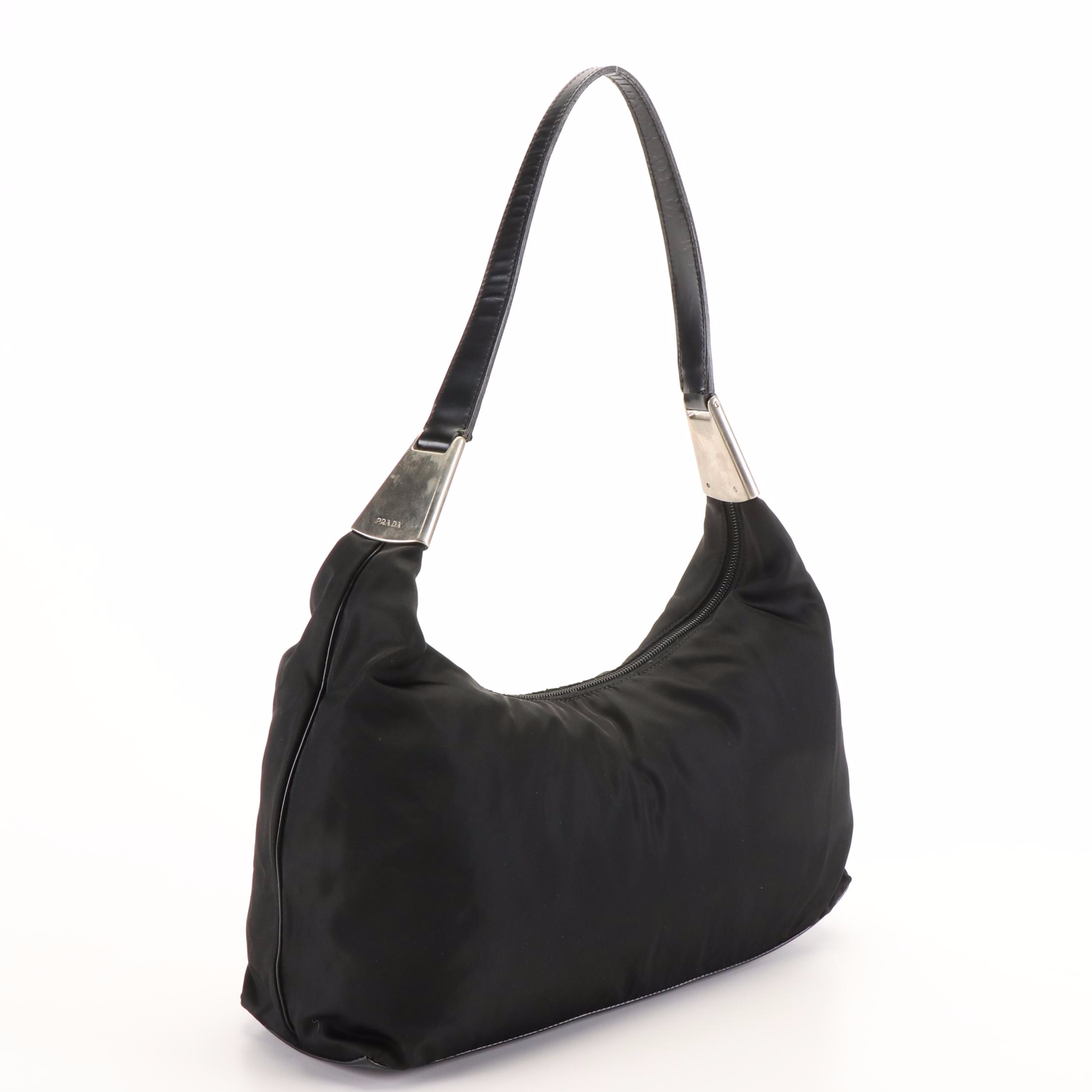 Prada Black Tessuto Nylon Hobo Bag