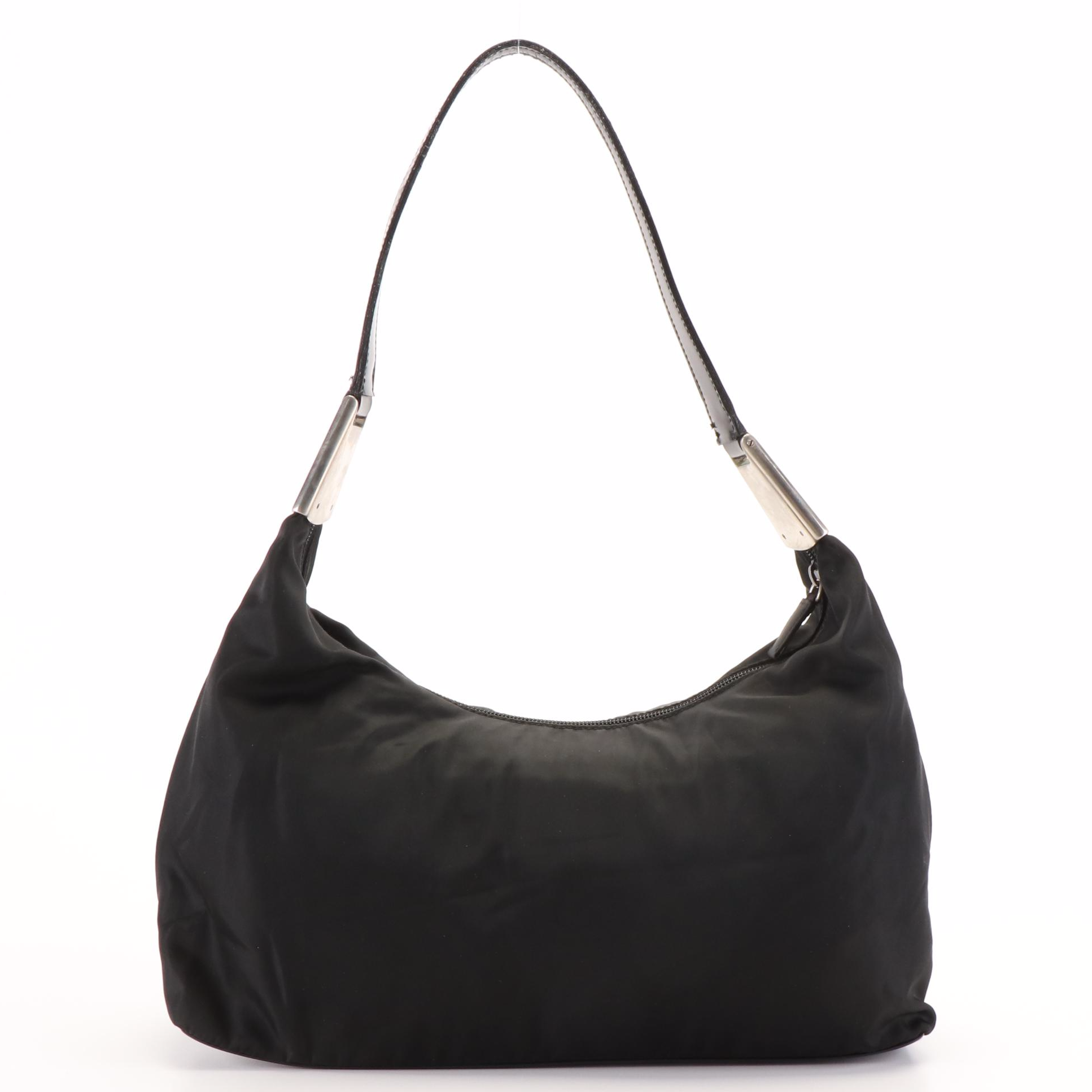 Prada Black Tessuto Nylon Hobo Bag