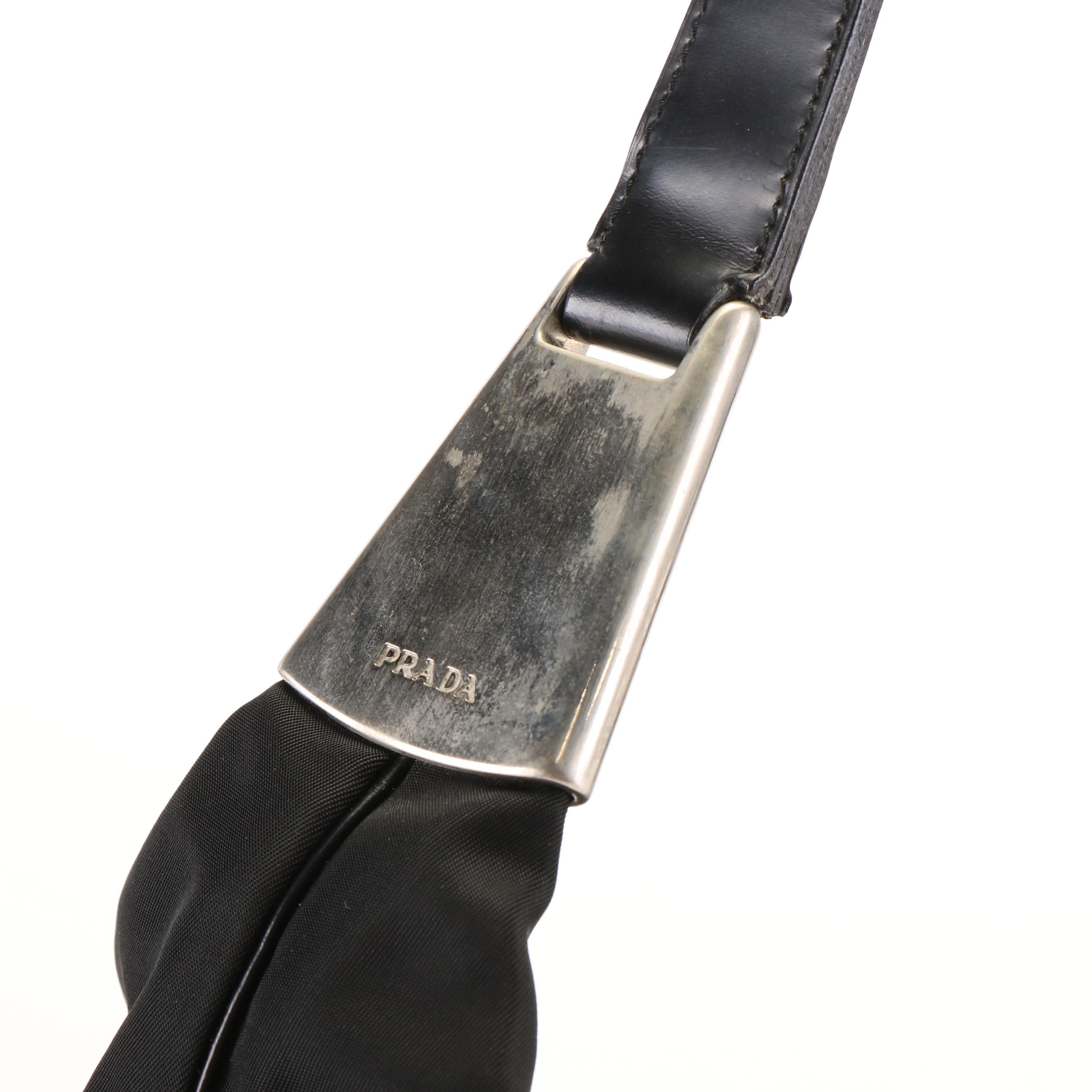 Prada Black Tessuto Nylon Hobo Bag