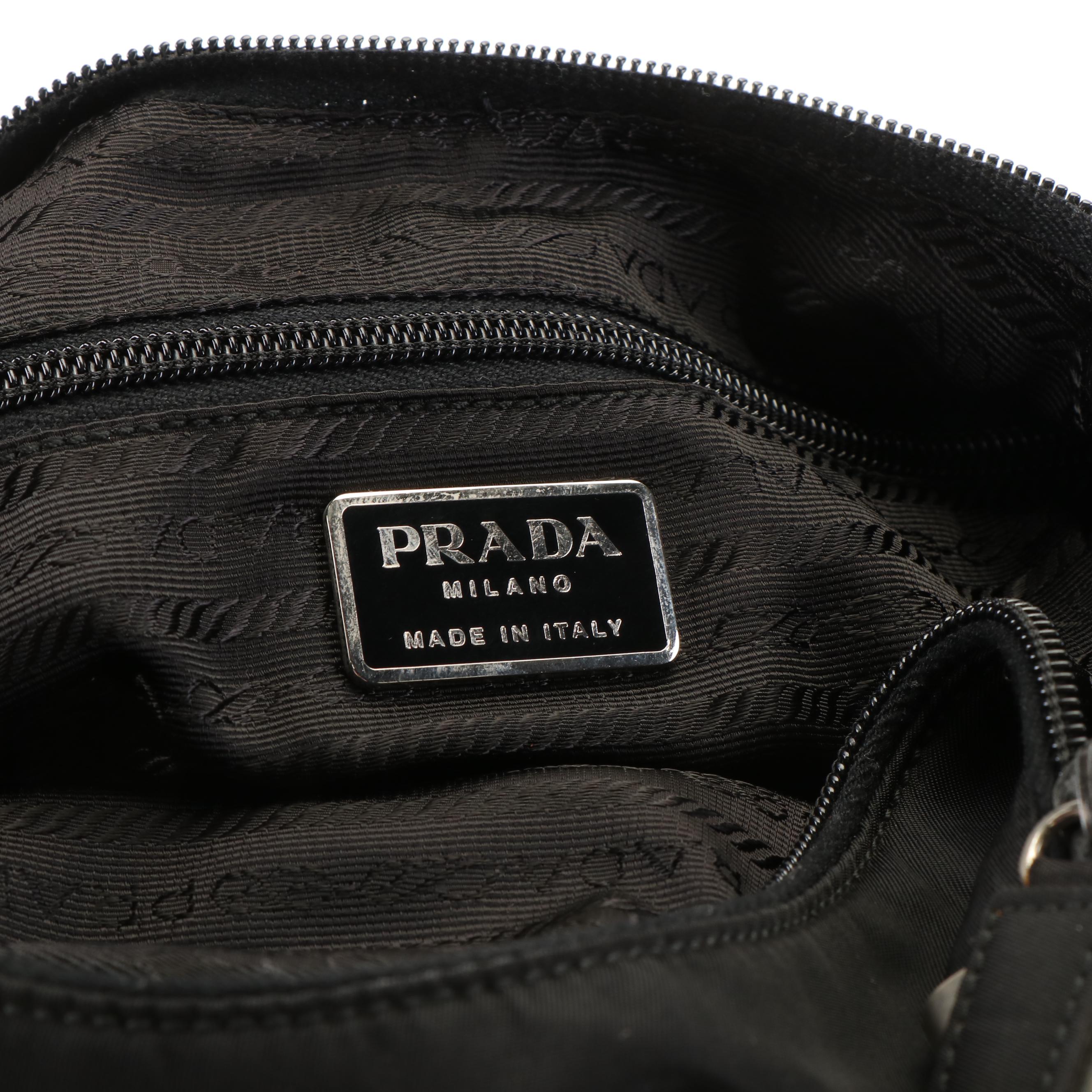 Prada Black Tessuto Nylon Hobo Bag