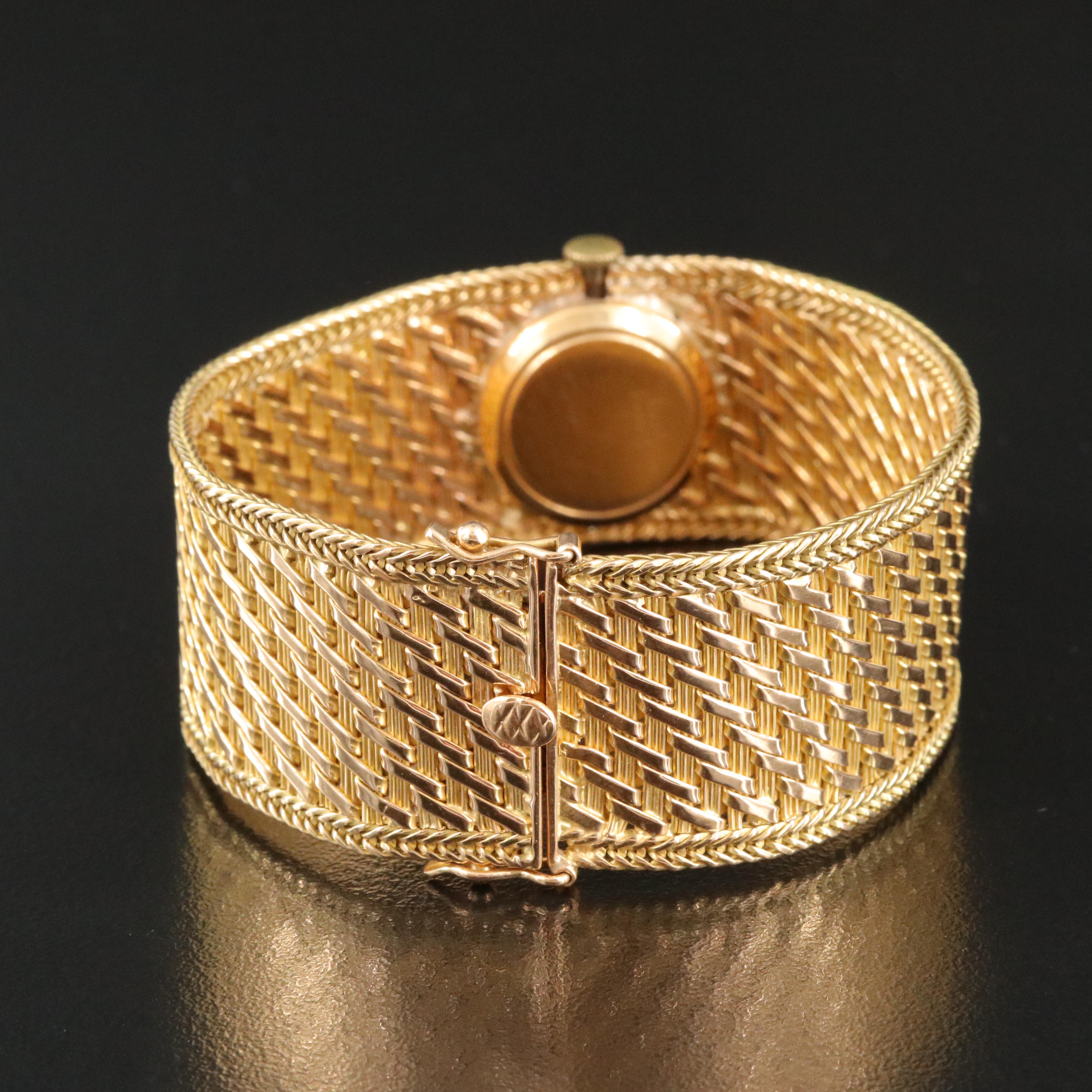Tressa 18K Gold Basket Weave Bracelet Watch