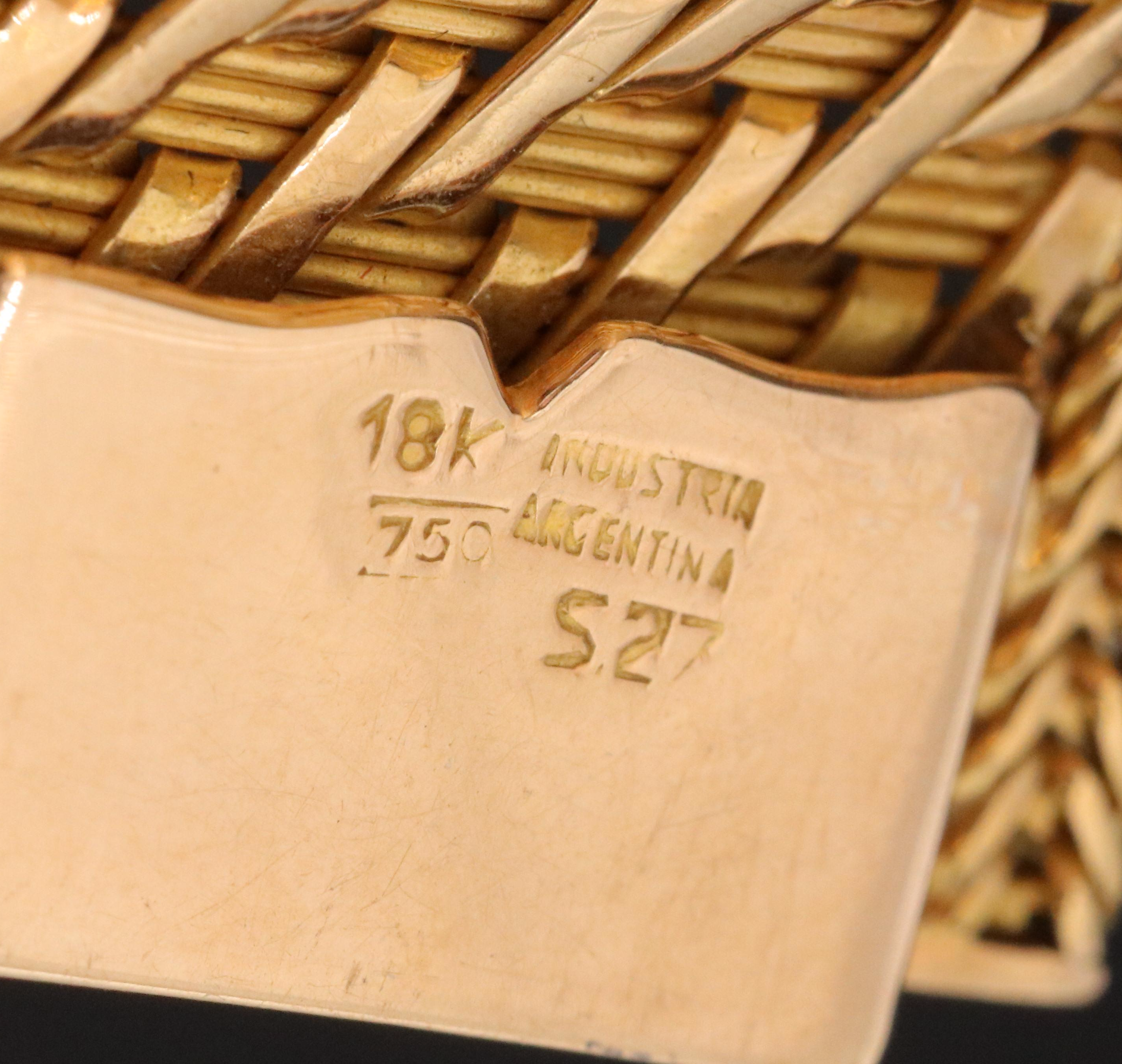 Tressa 18K Gold Basket Weave Bracelet Watch