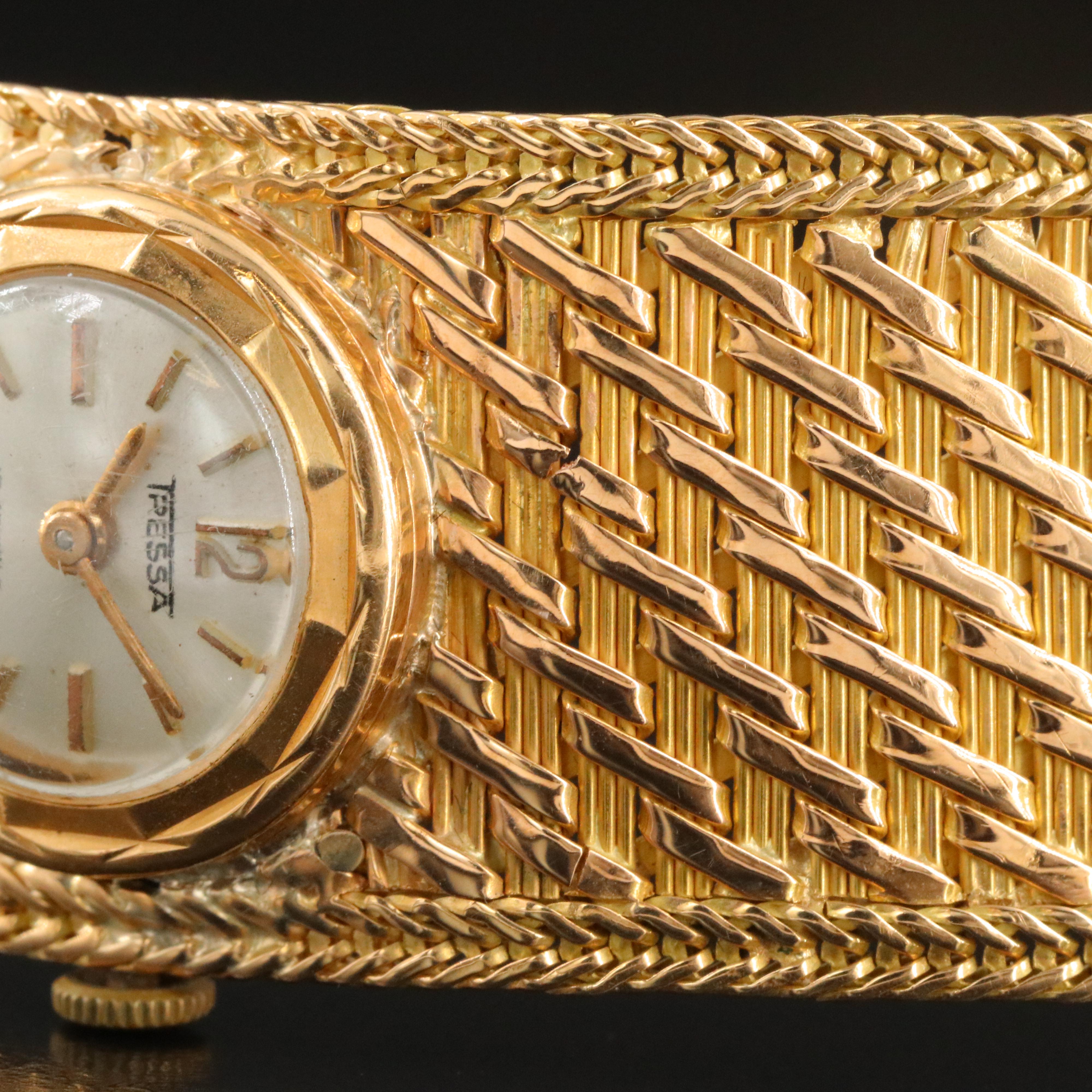 Tressa 18K Gold Basket Weave Bracelet Watch