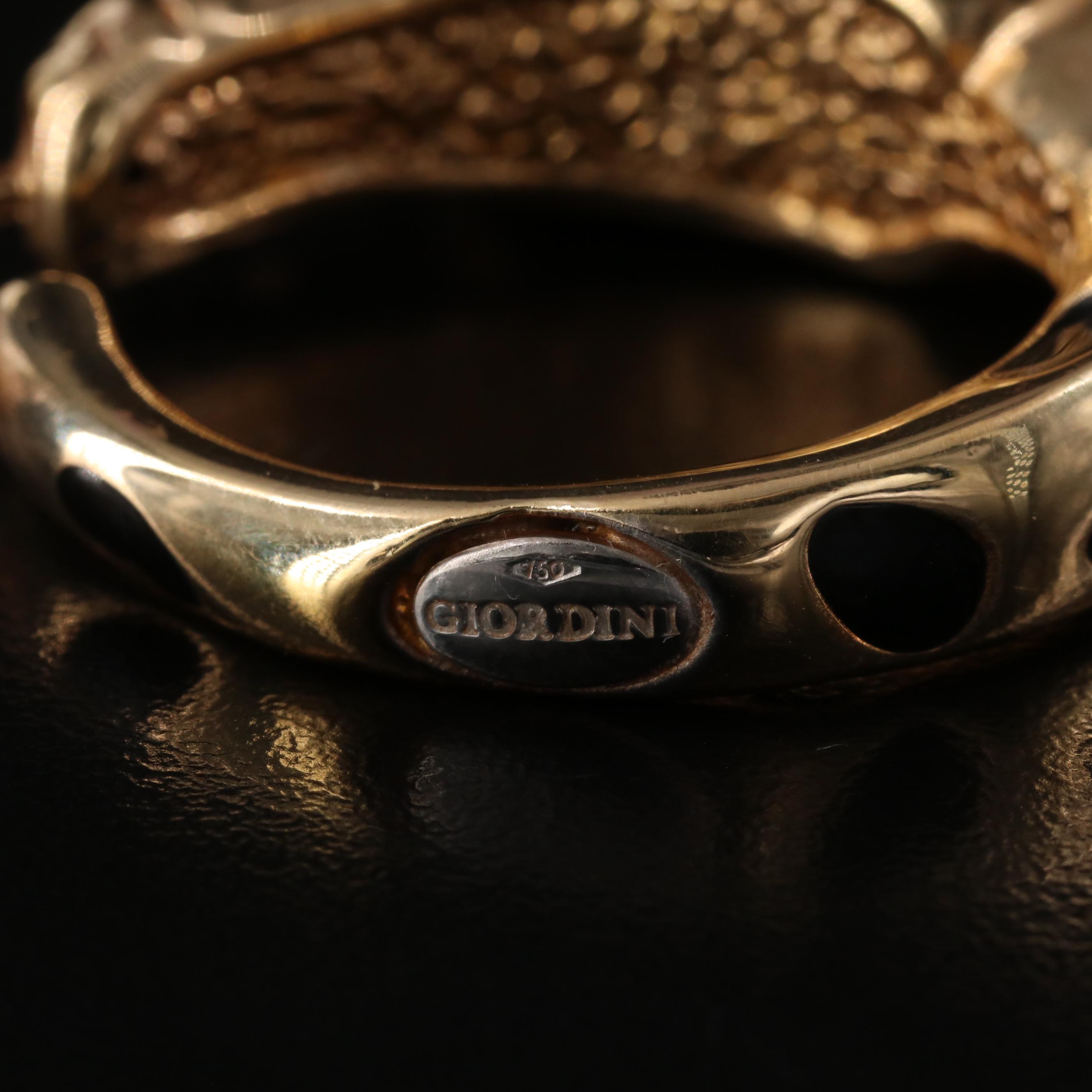 Giordini 18K Leopard Enamel Hoop Earrings