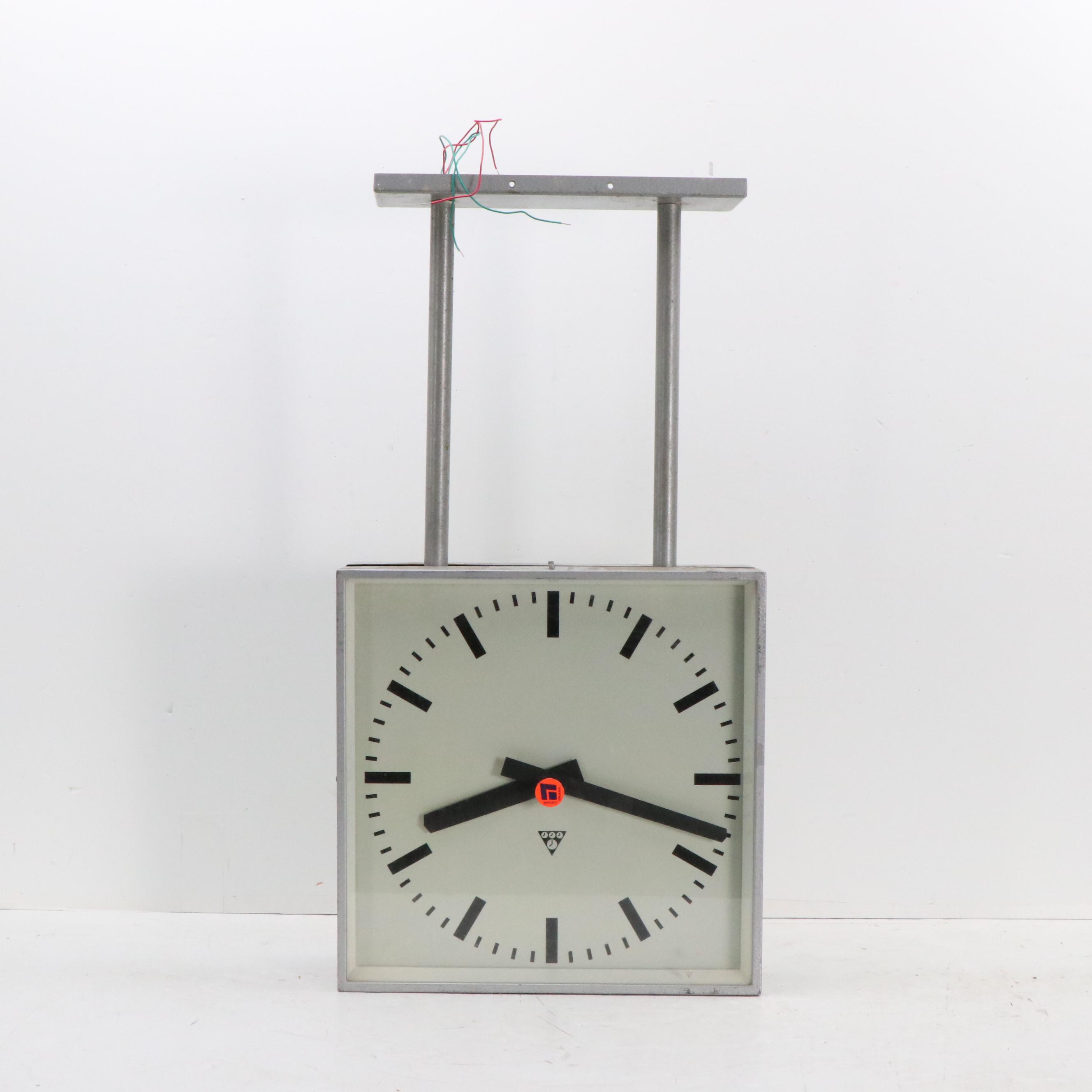 Mid Century Modern Style Industrial Double Sided Factory Clock