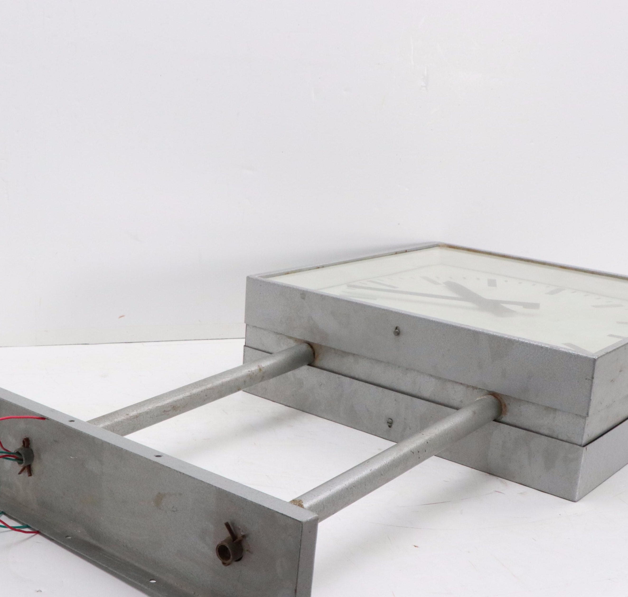 Mid Century Modern Style Industrial Double Sided Factory Clock