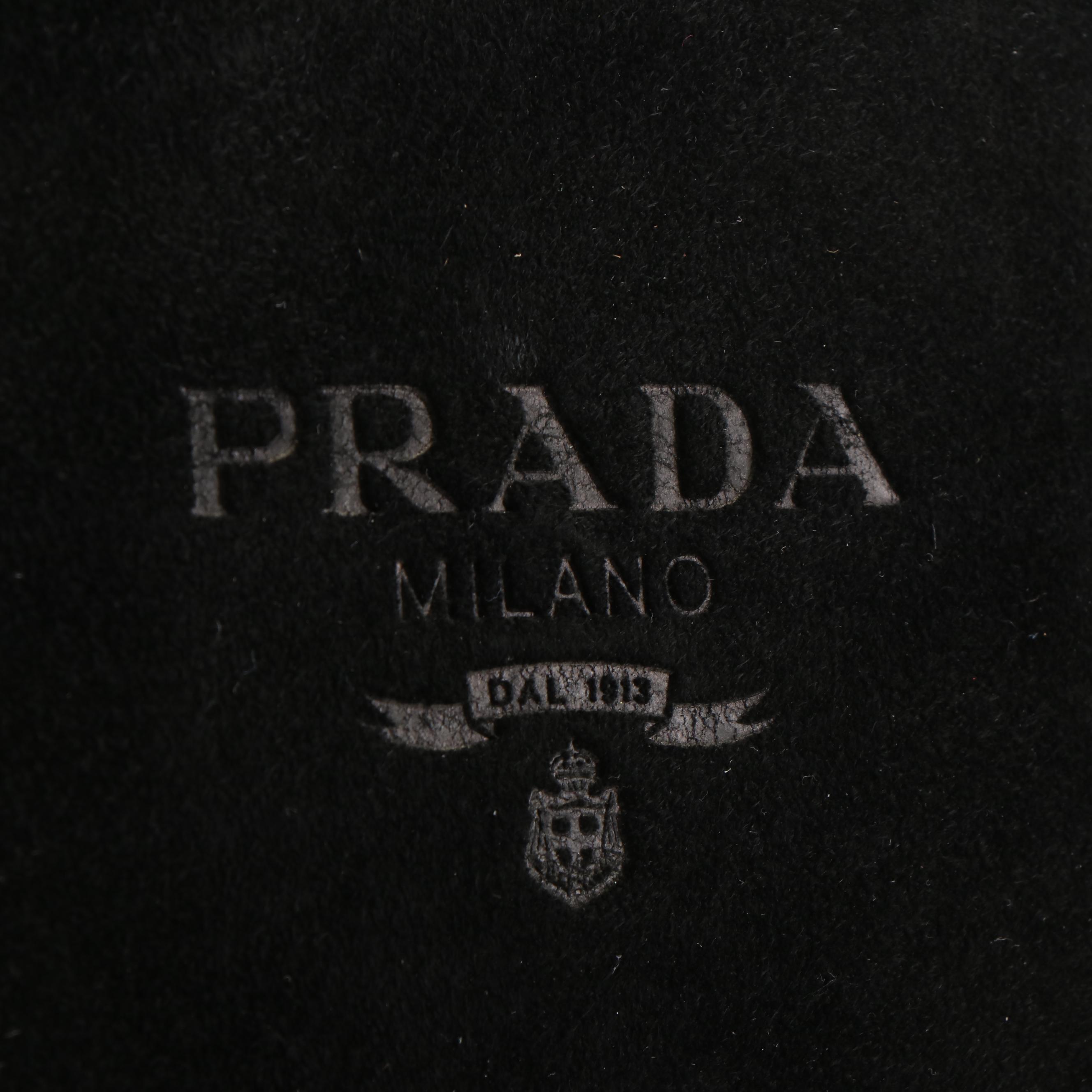 Prada Shoulder Tote in Black Leather and Suede